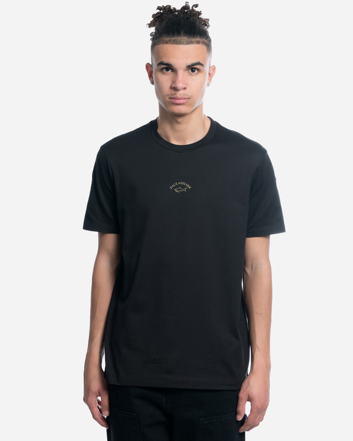 T-Shirt en Coton avec Logo Gold Reflex