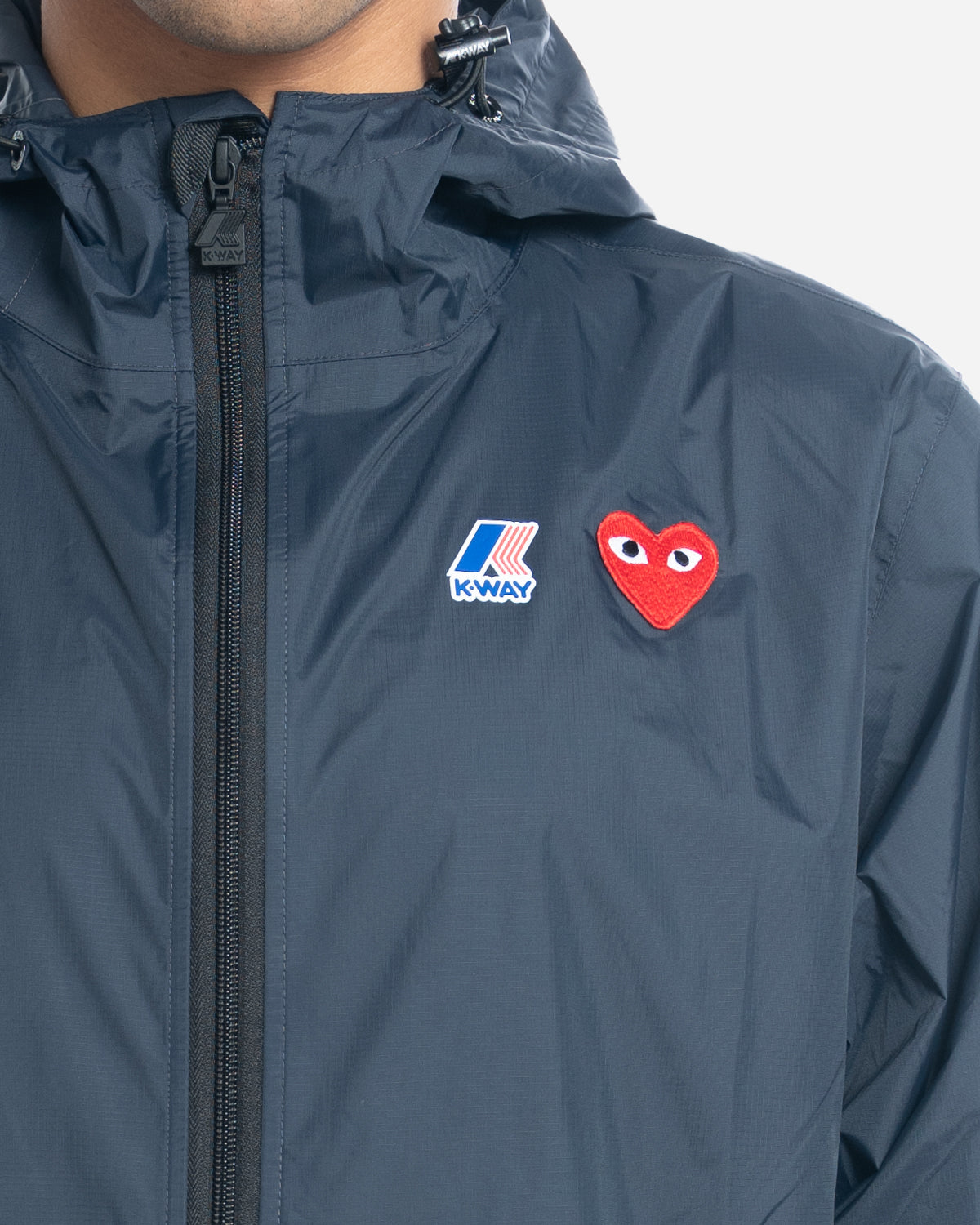 CDG Play x K-Way Full-Zip Jacket Navy