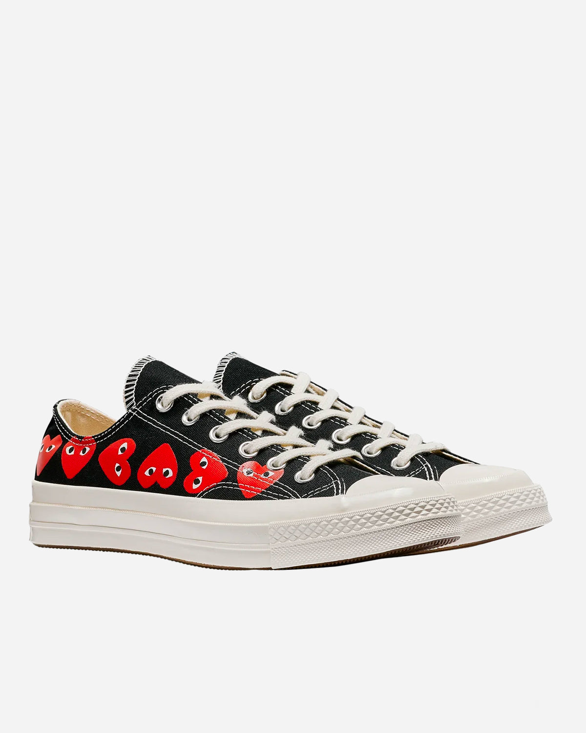 CDG Play x Converse Chuck 70 Low Multi Heart Black