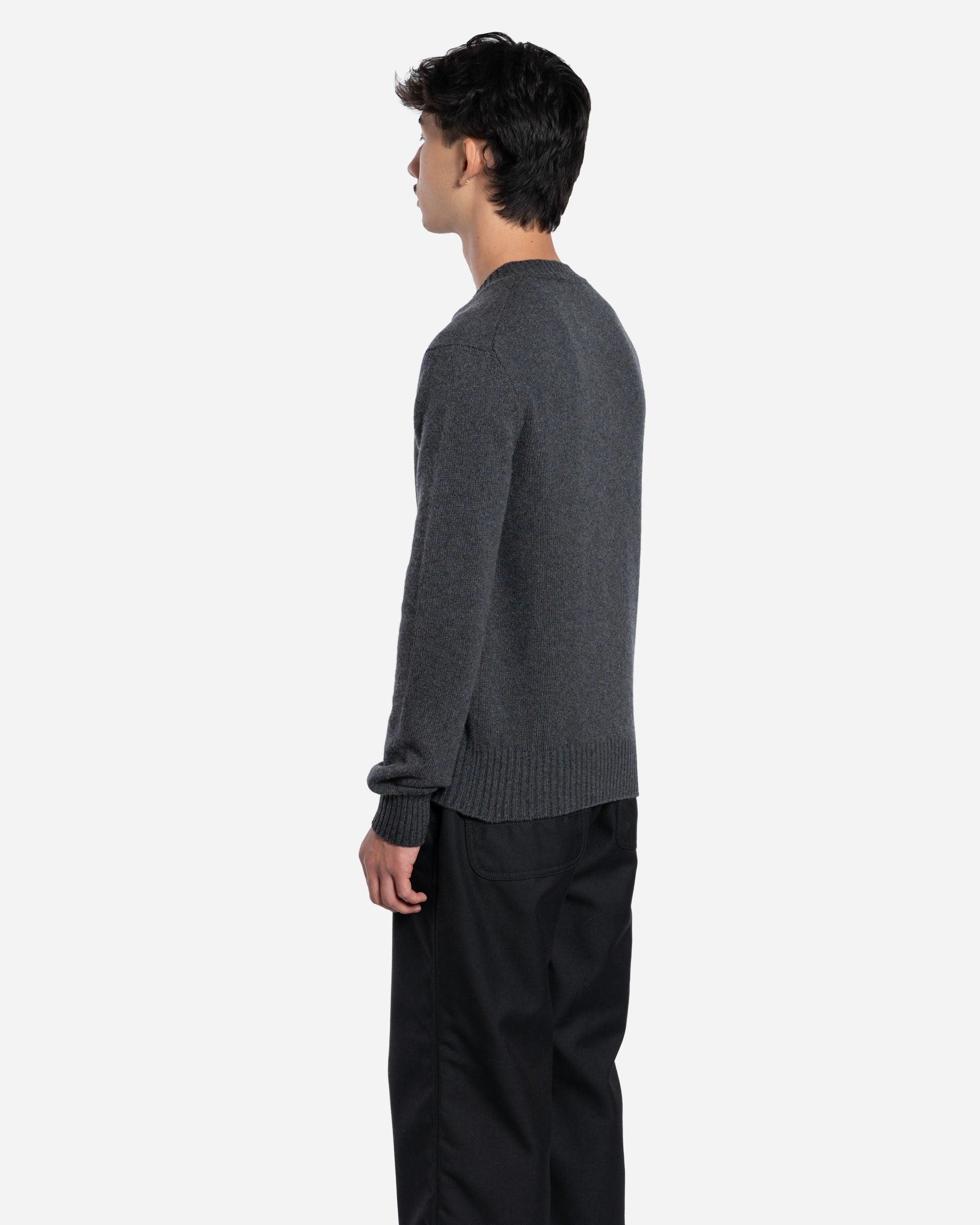 Pull Col Rond Ami de Coeur en Cachemire Anthracite