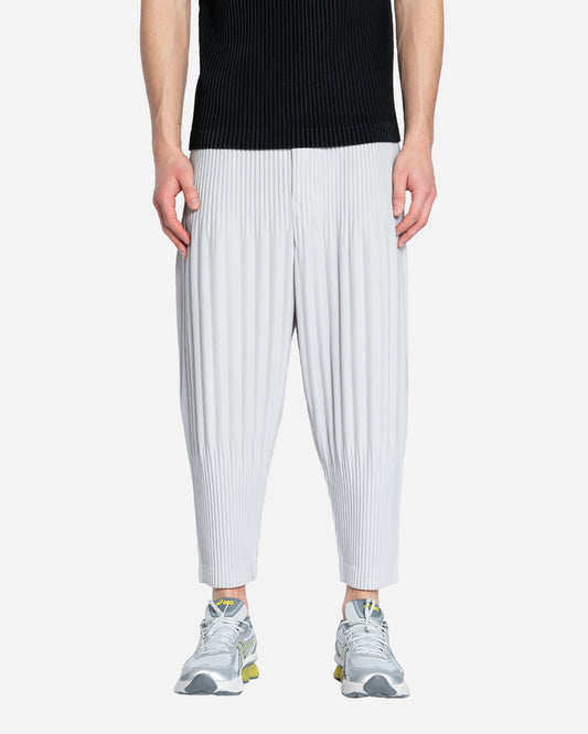 Pantalon Large Plissé Gris