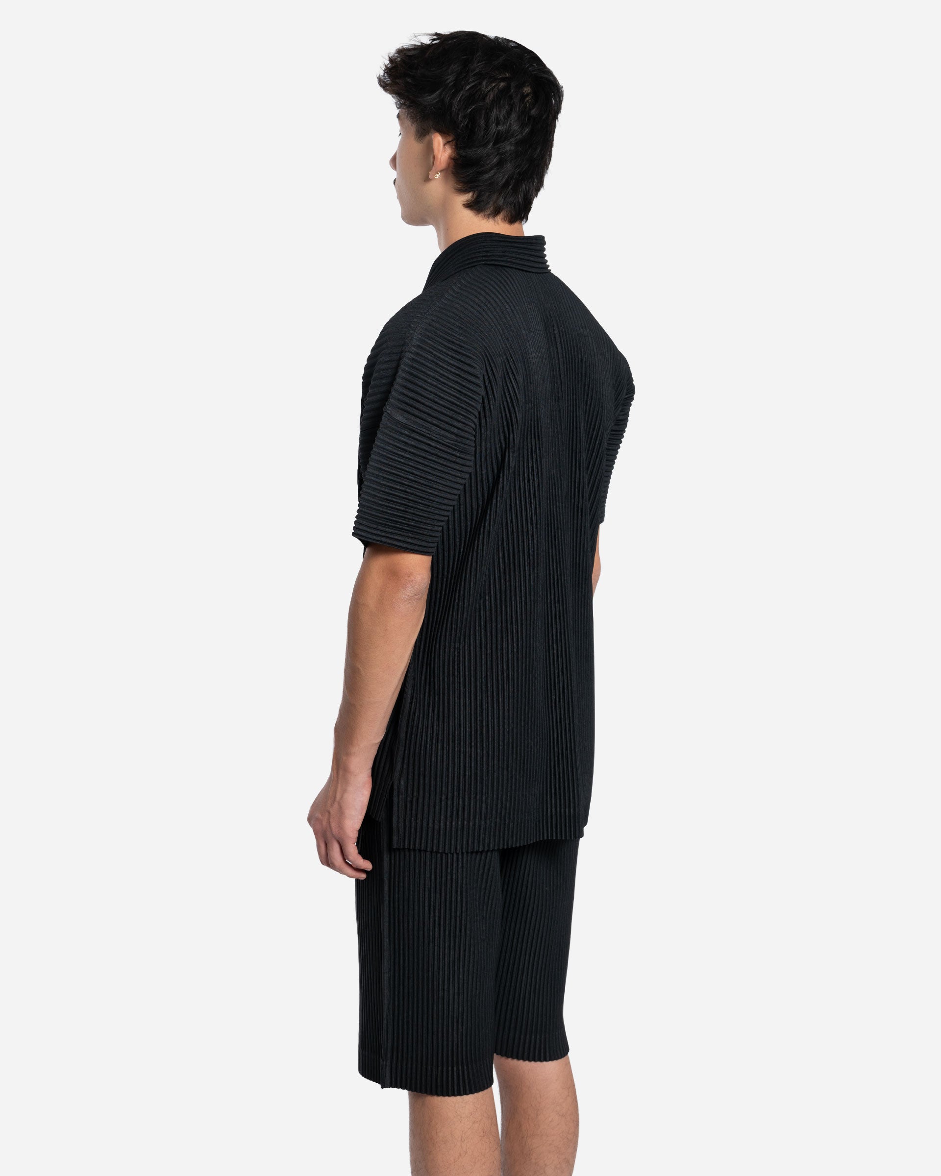 Polo Plissé Noir