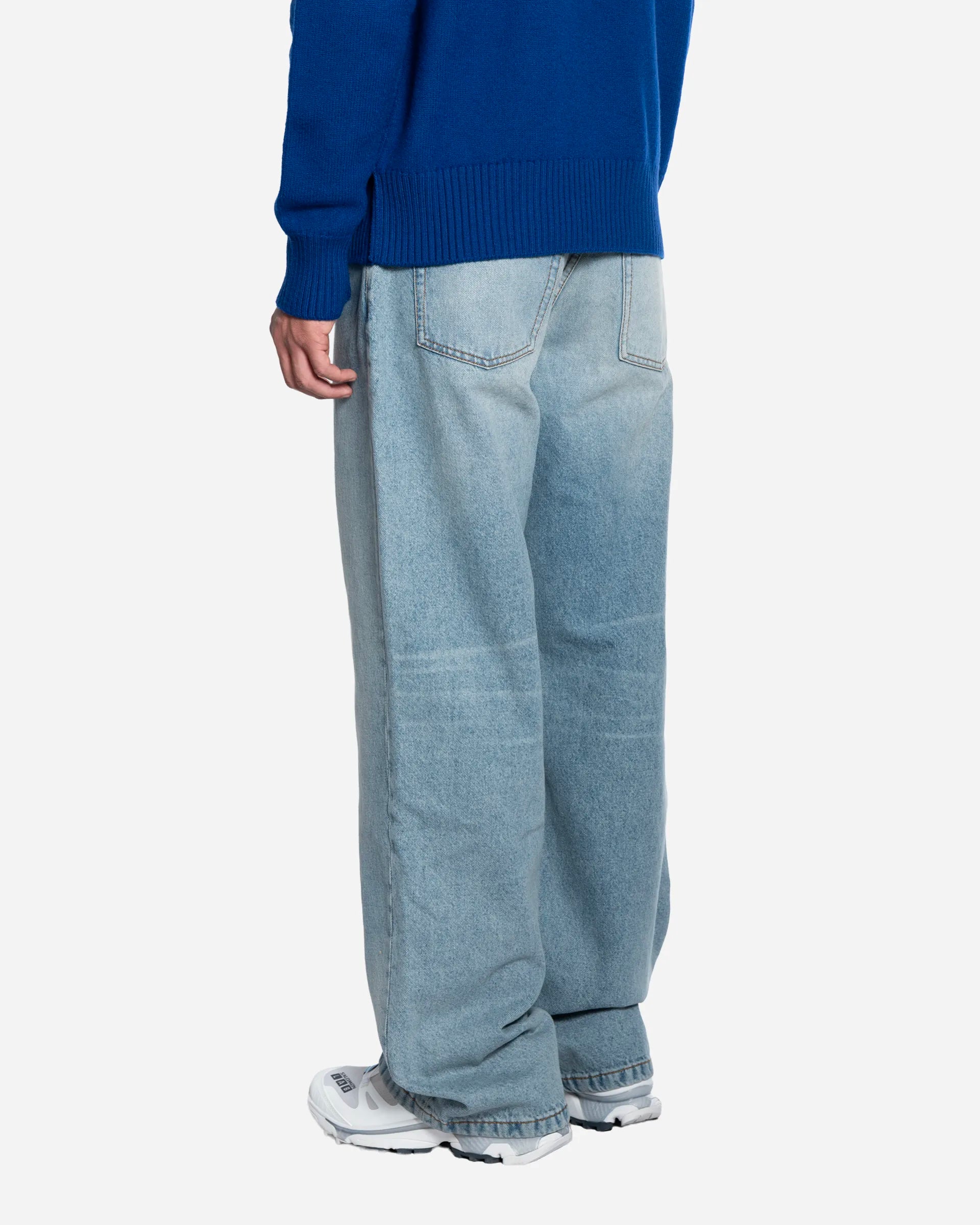 Jean Coupe Large Bleu Usé