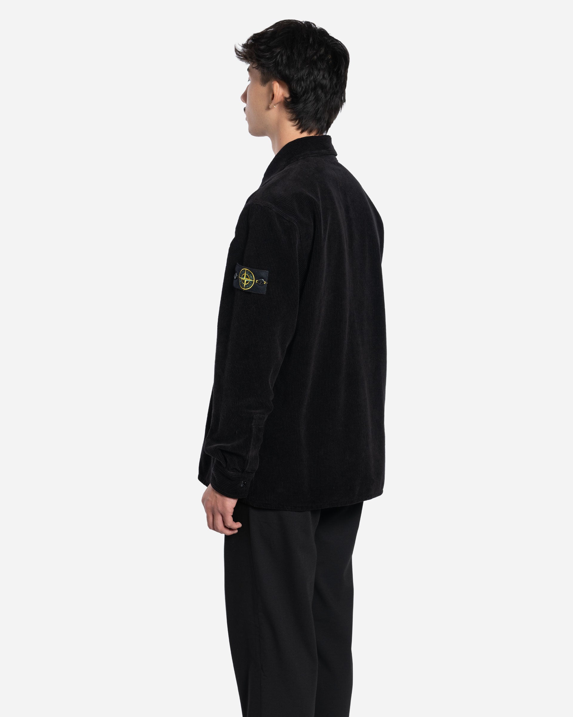 Surchemise en Velours Côtelé Noire