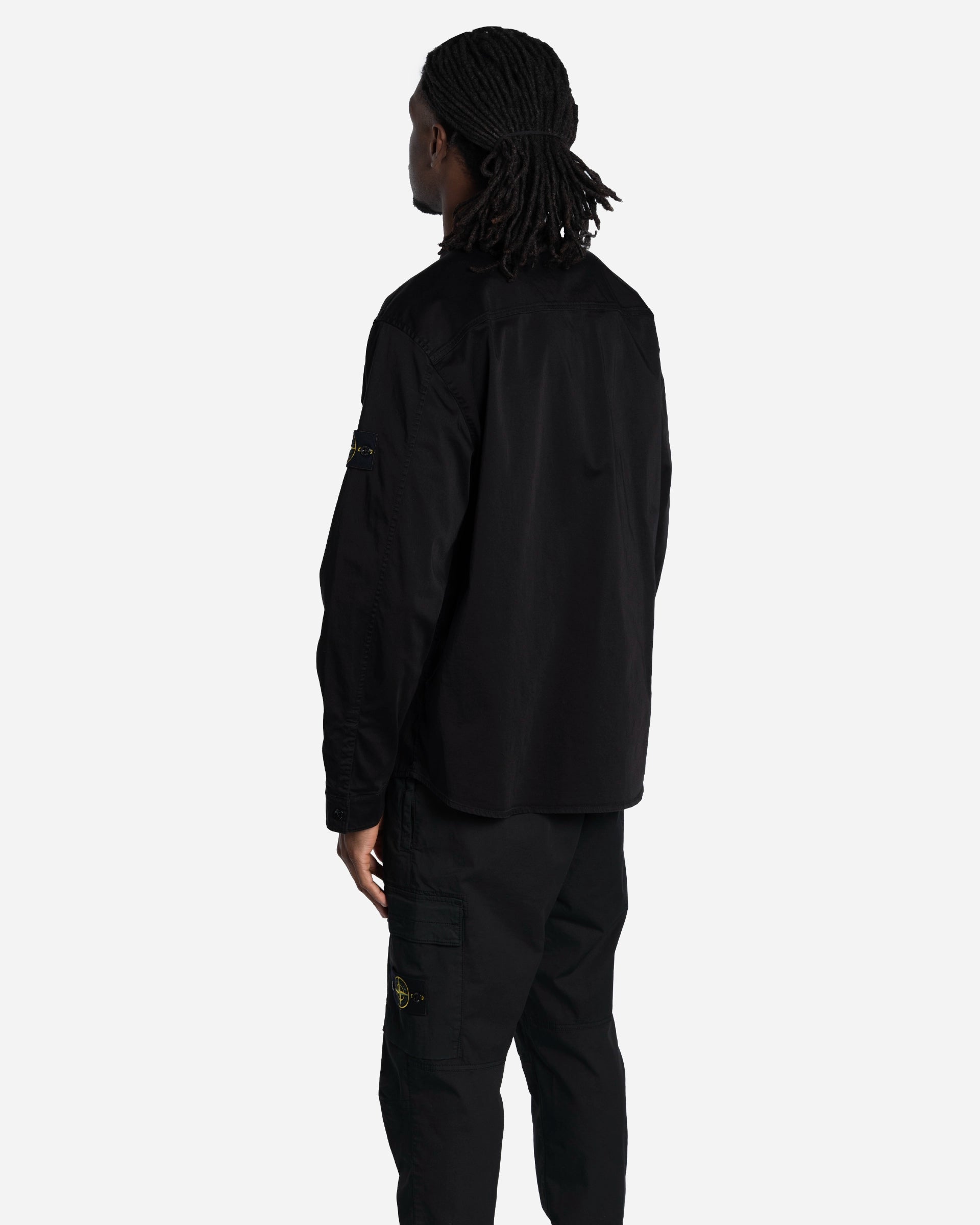 Surchemise en Satin de Coton Stretch Noire