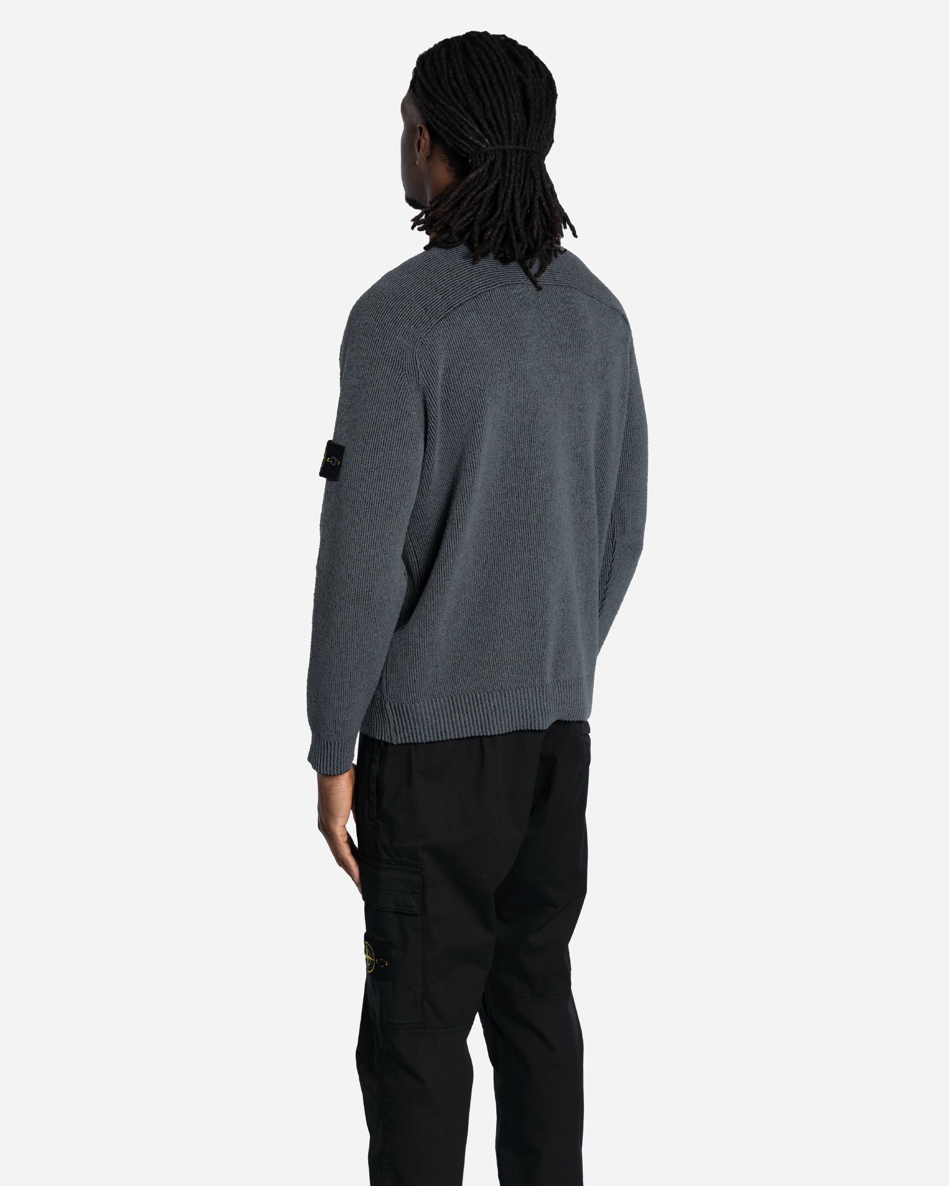 Pull Ras-du-Cou en Maille Gris Charbon Mélangé