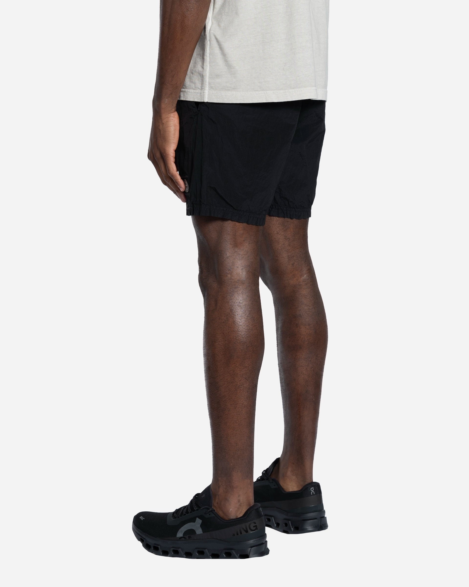 Short de Bain en Nylon Metal Noir