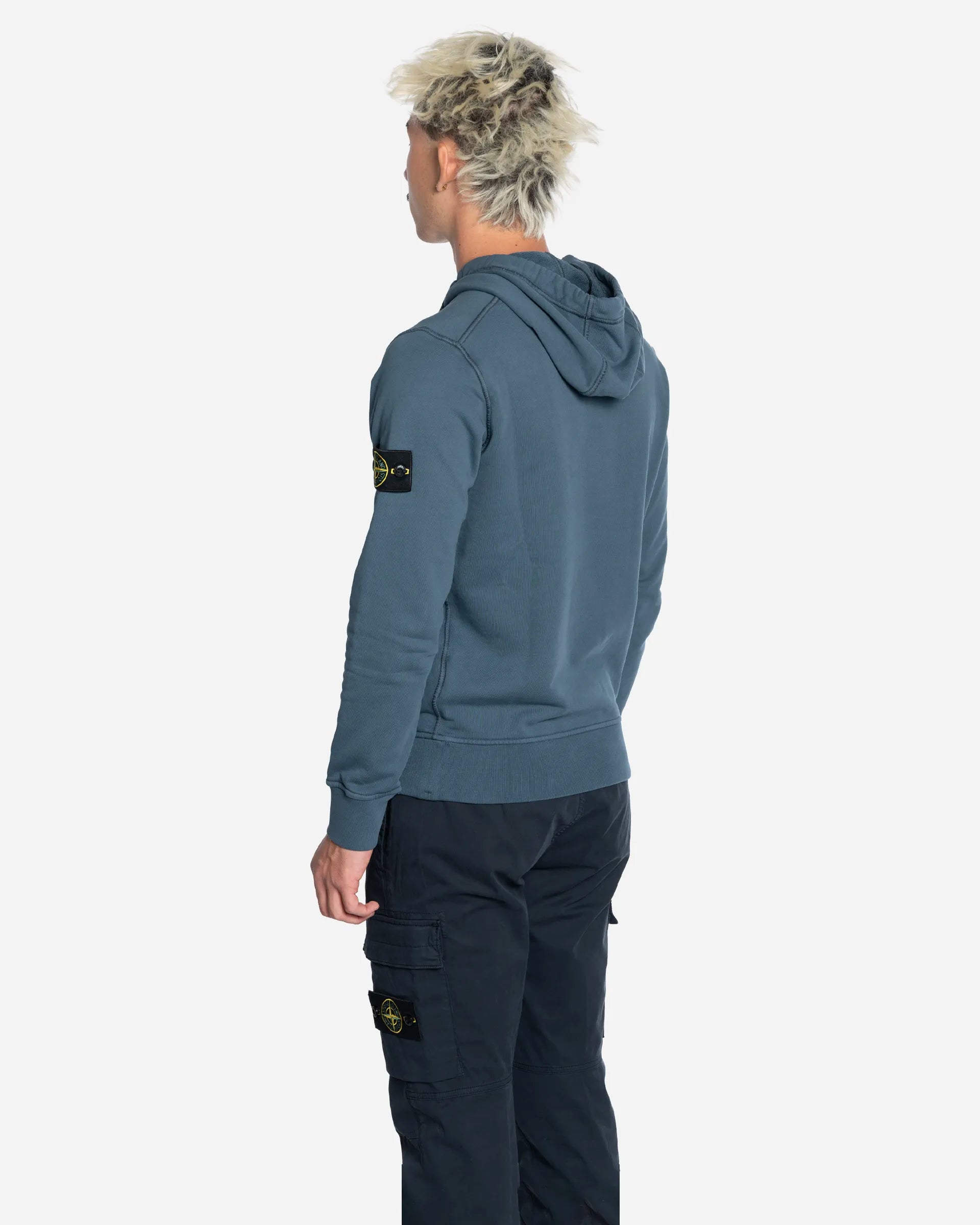 Sweat-Shirt à Capuche en Molleton Slate Blue