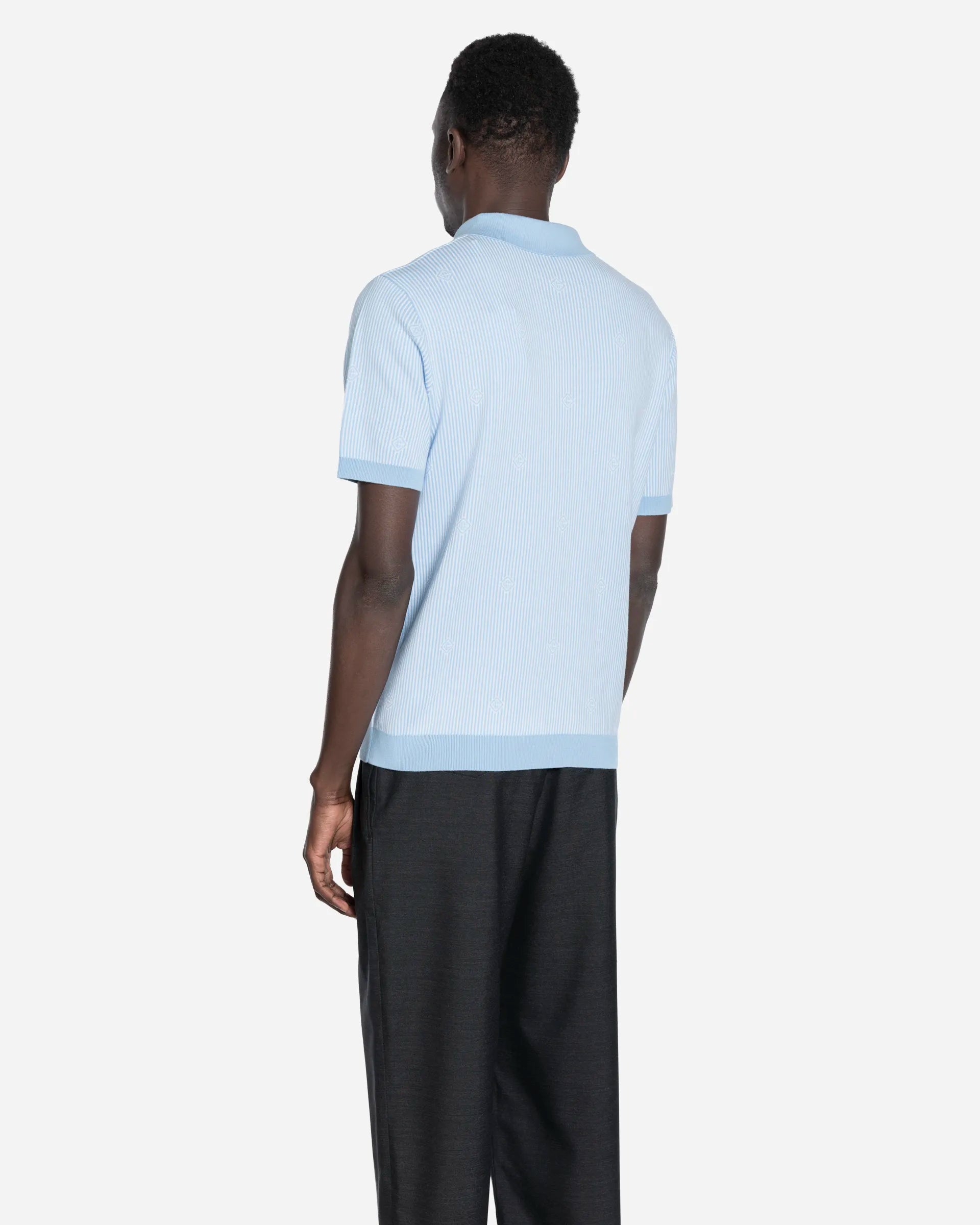Light Blue Fine Stripe Polo