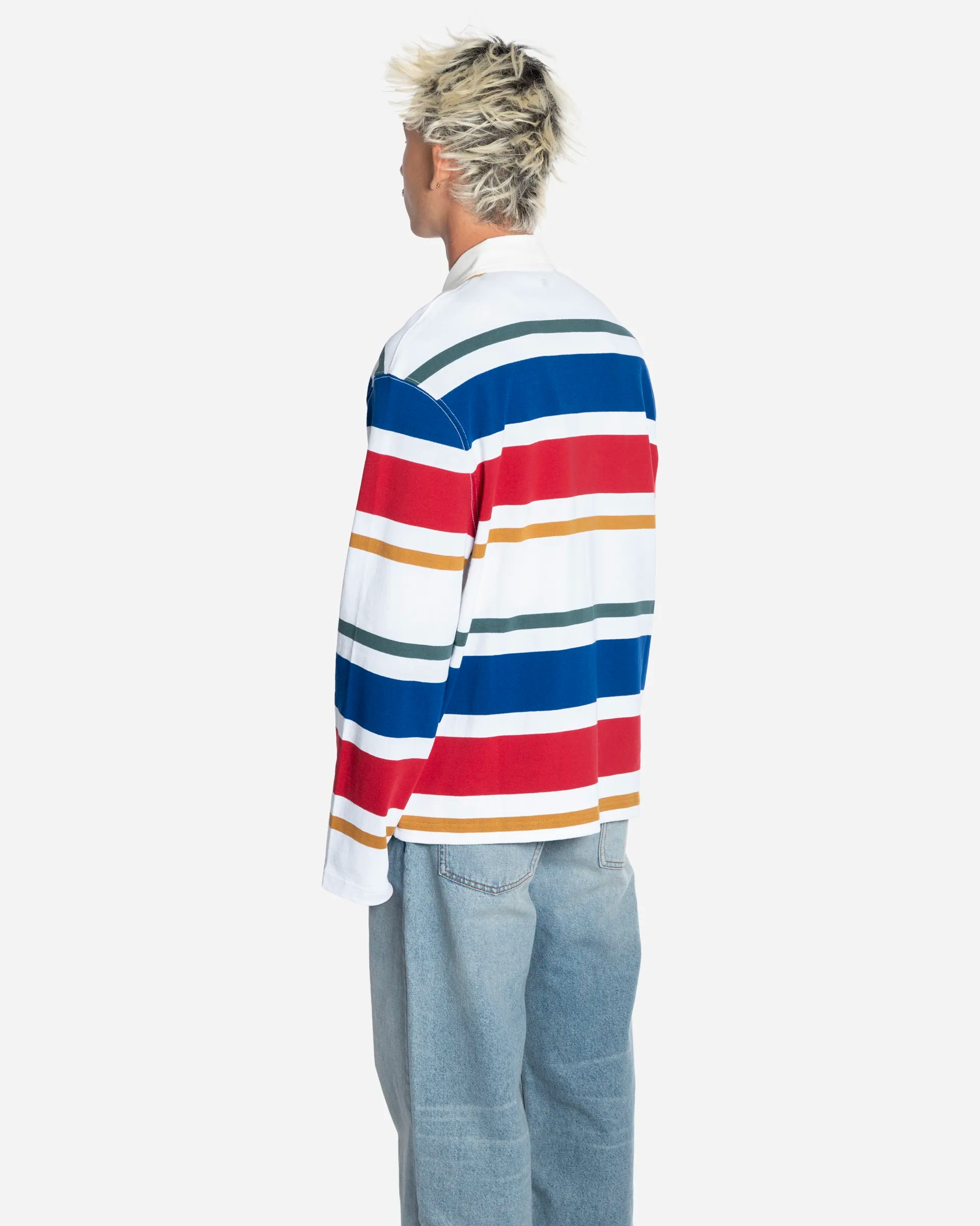 Polo Multicolore à Rayures en Coton Patch