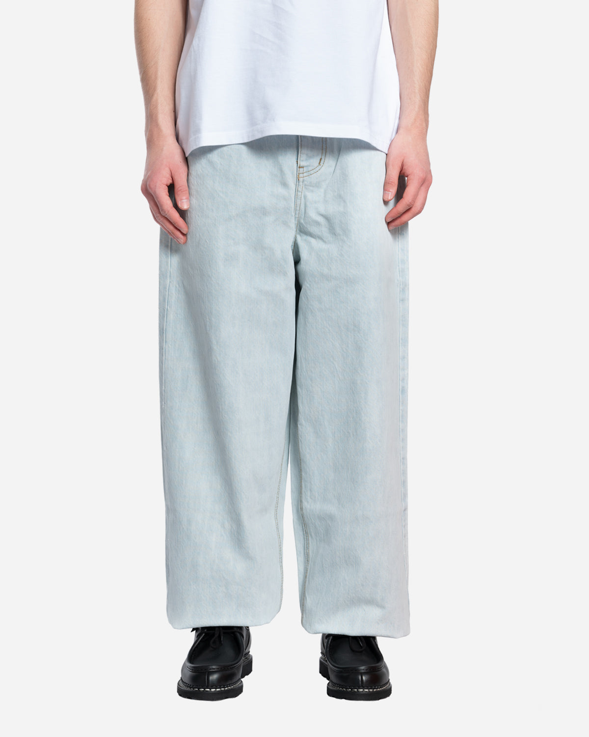 Arte Marque Pantalon Jean à Coupe Large Blue Denim