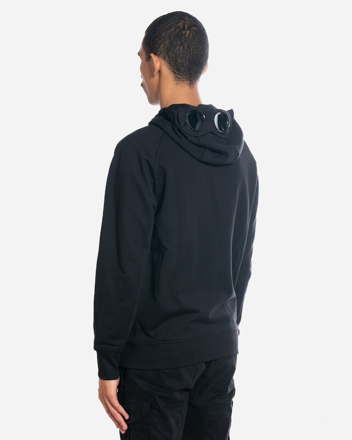 Diagonal Raised Fleece Goggle Zipped Hoodie