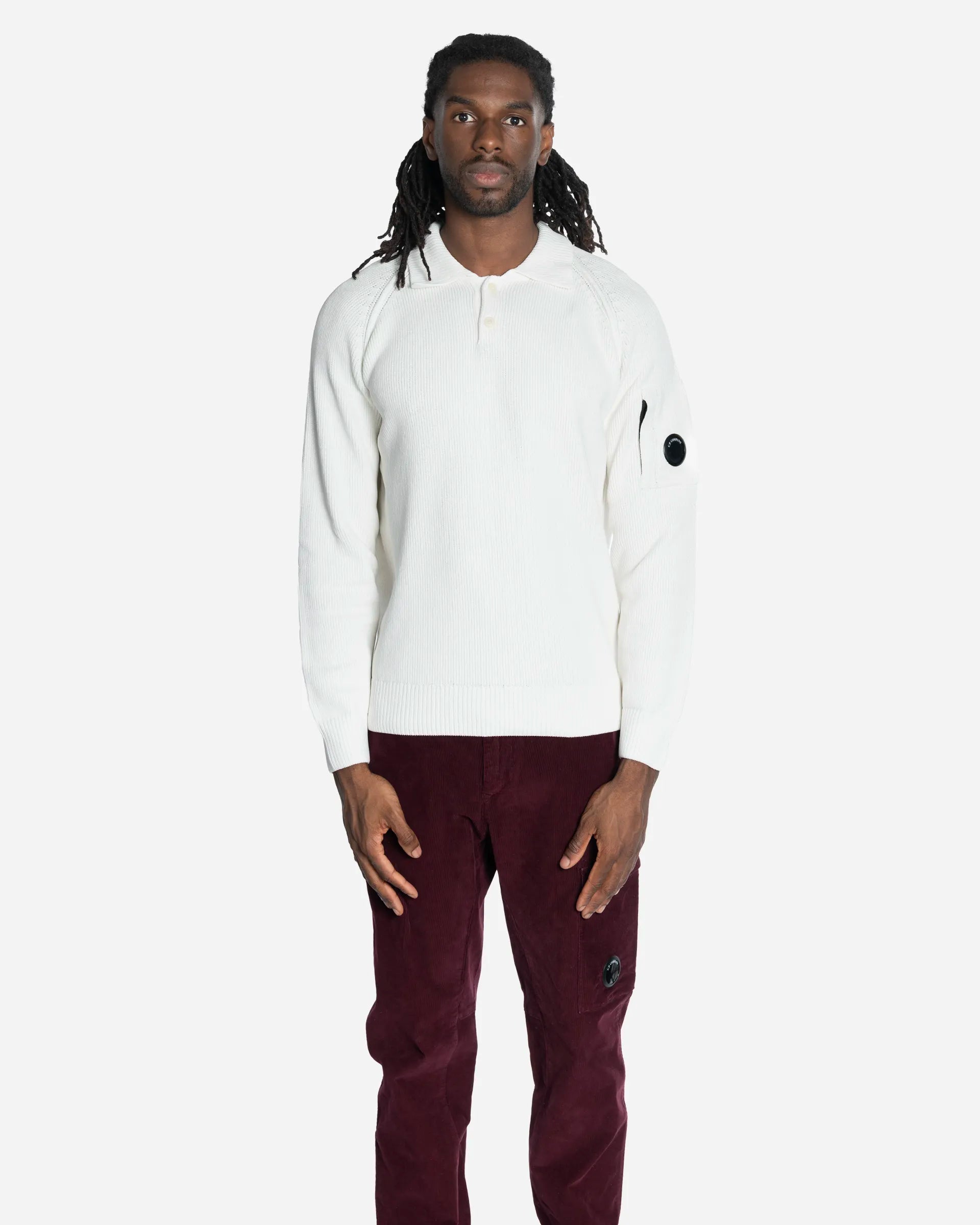 Pull à Col Polo en Coton Chenille