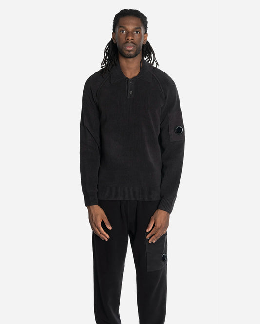 Pull à Col Polo en Coton Chenille