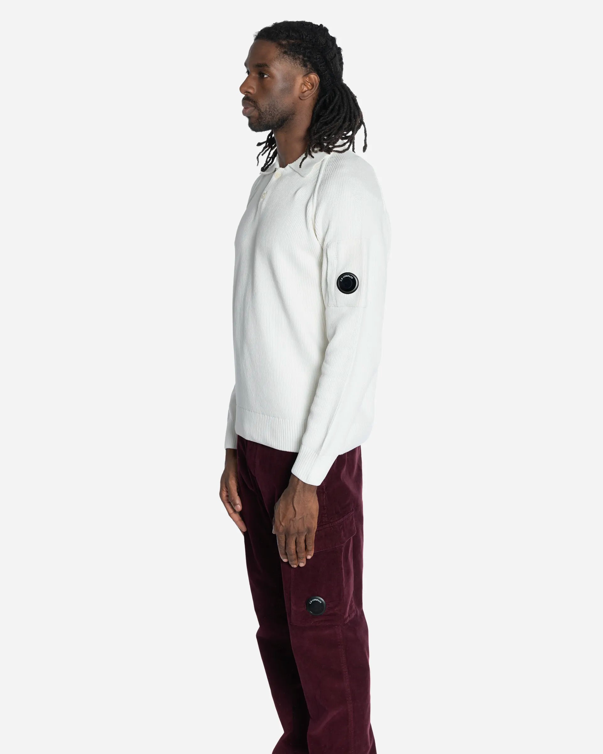 Pull à Col Polo en Coton Chenille