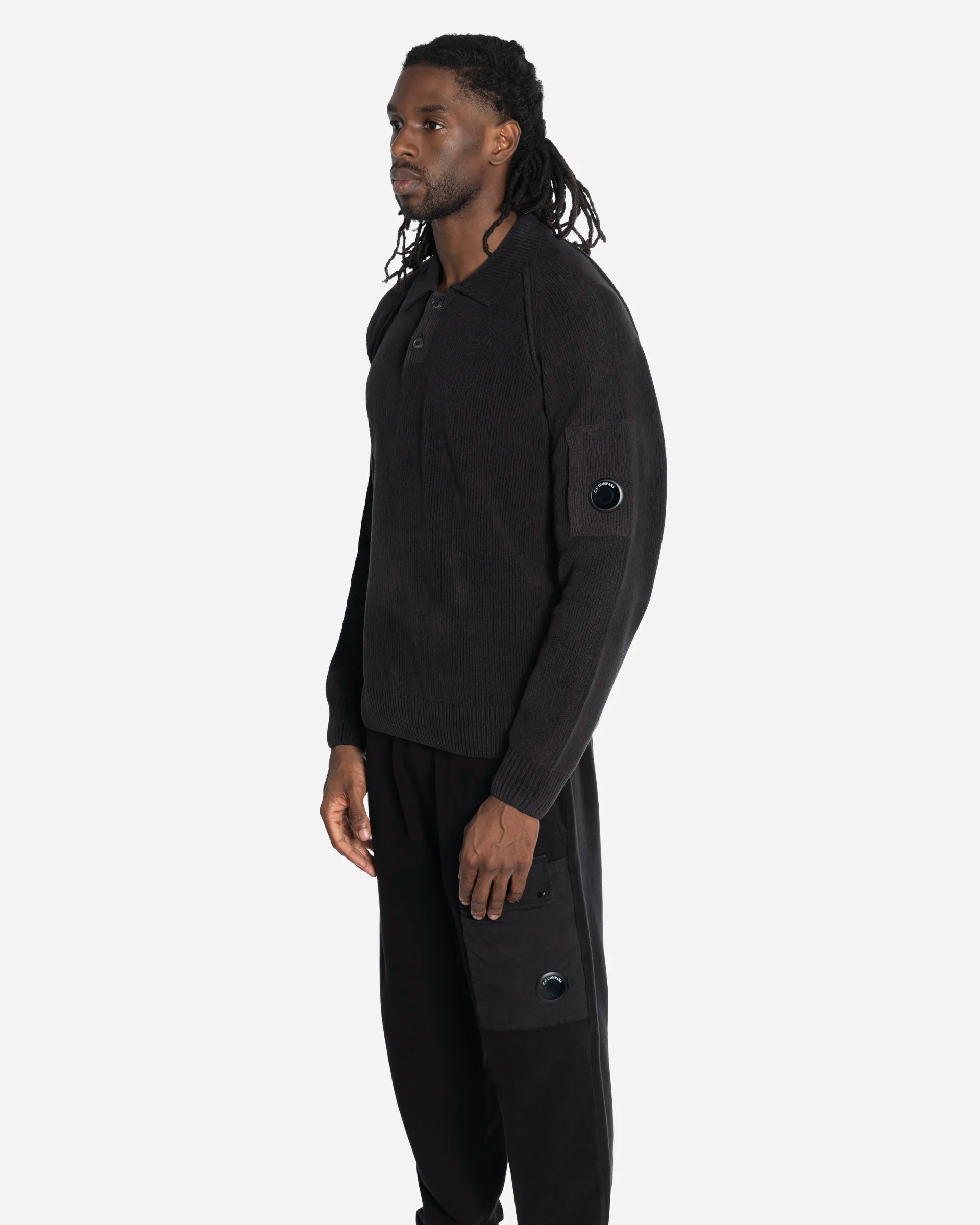 Pull à Col Polo en Coton Chenille
