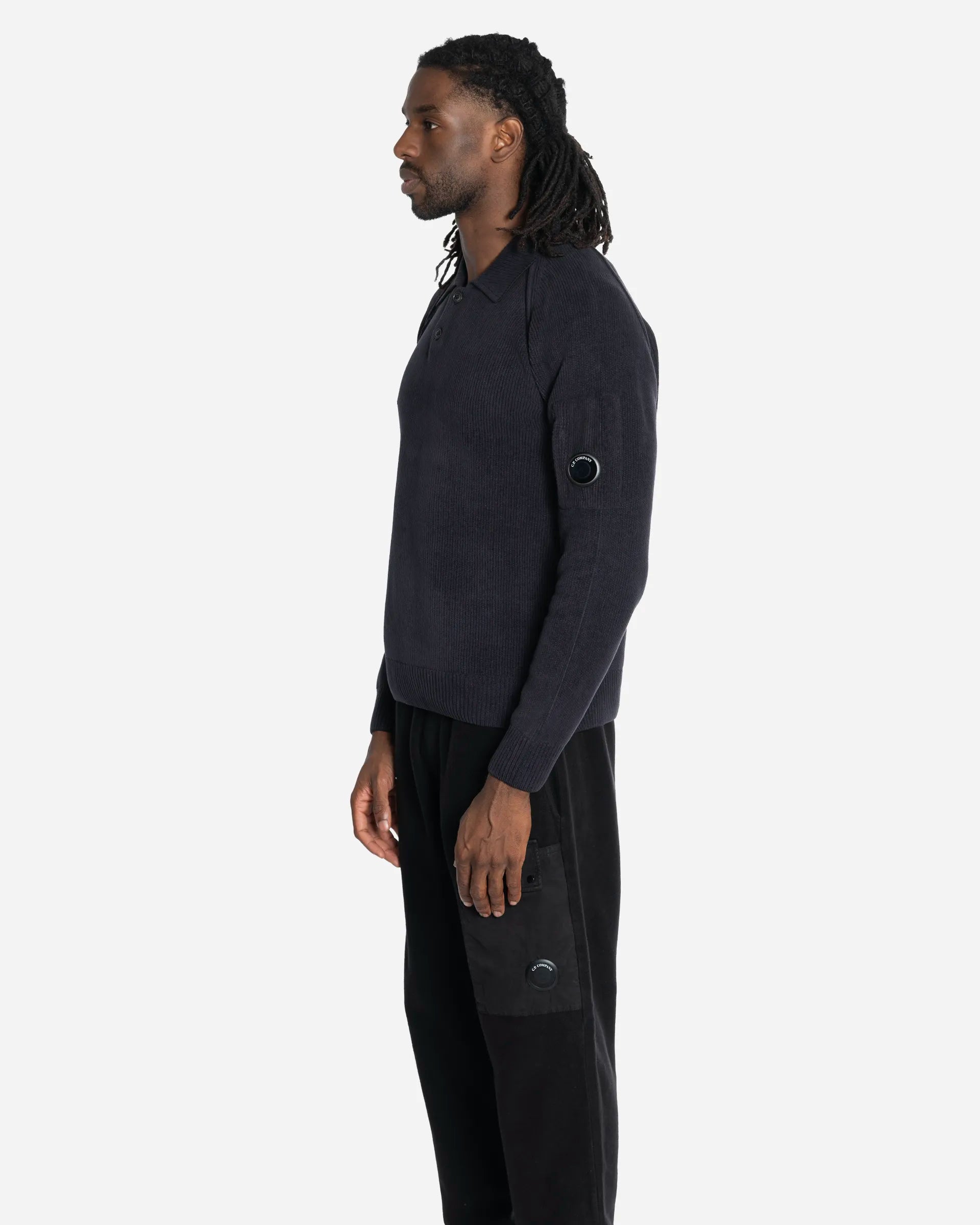 Pull à Col Polo en Coton Chenille