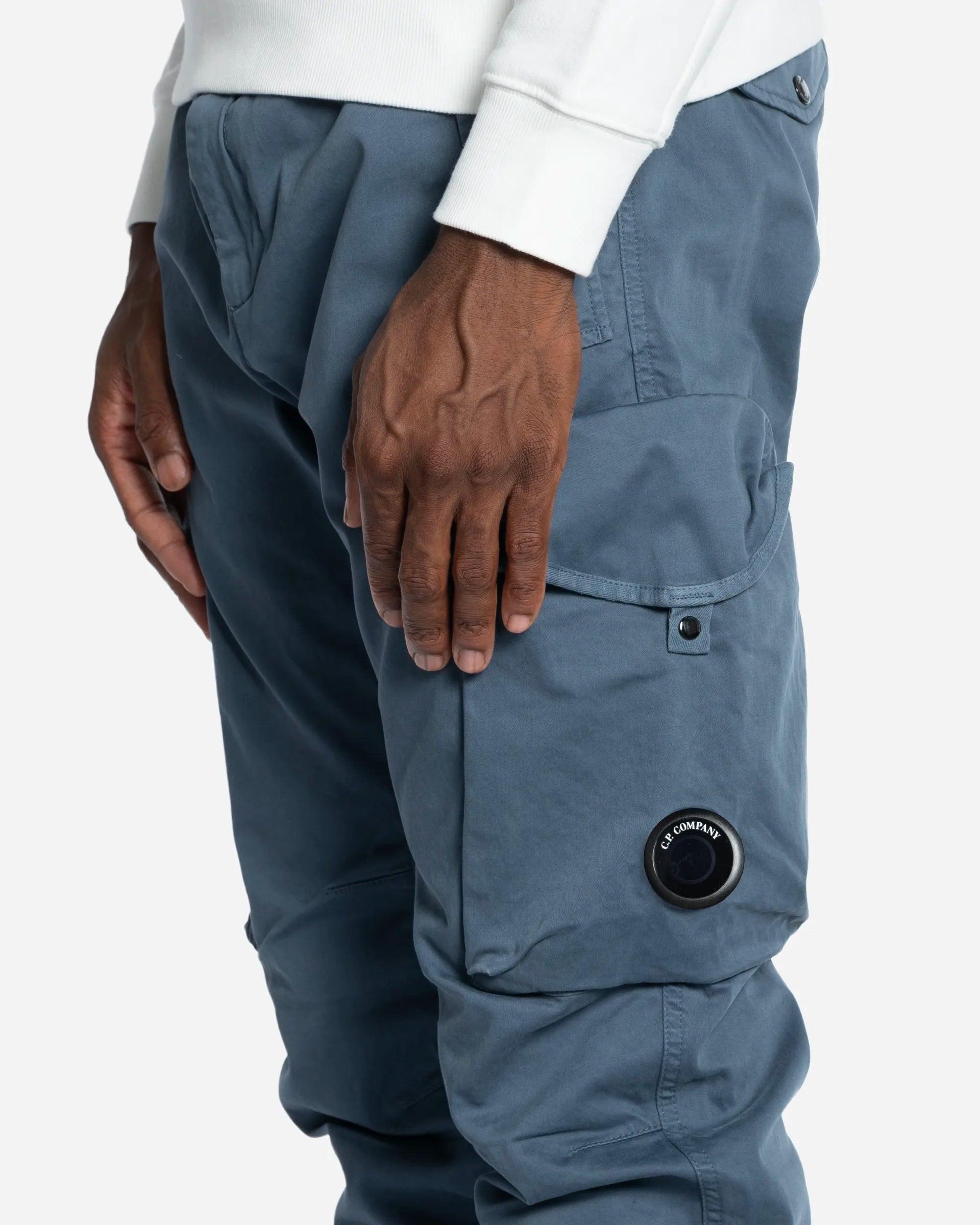 Pantalon Cargo en Coton Strech Lens Orion Blue