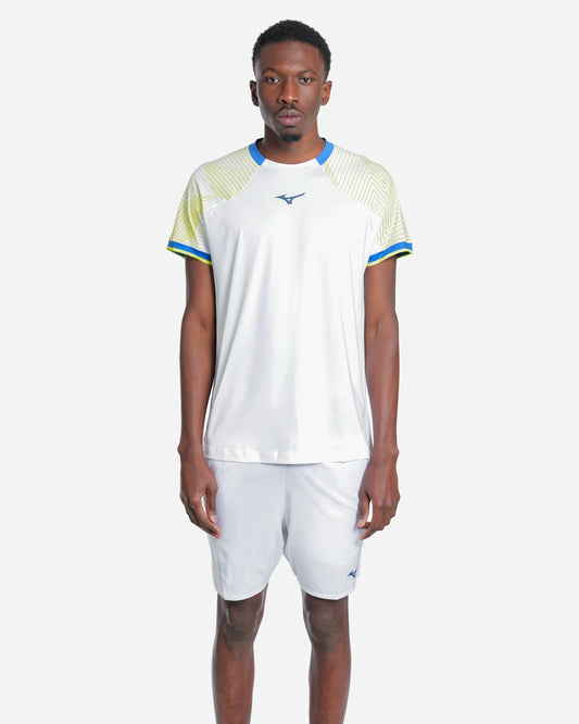 Tennis Shadow S/Sleeve Tee White/Bleu/Vert