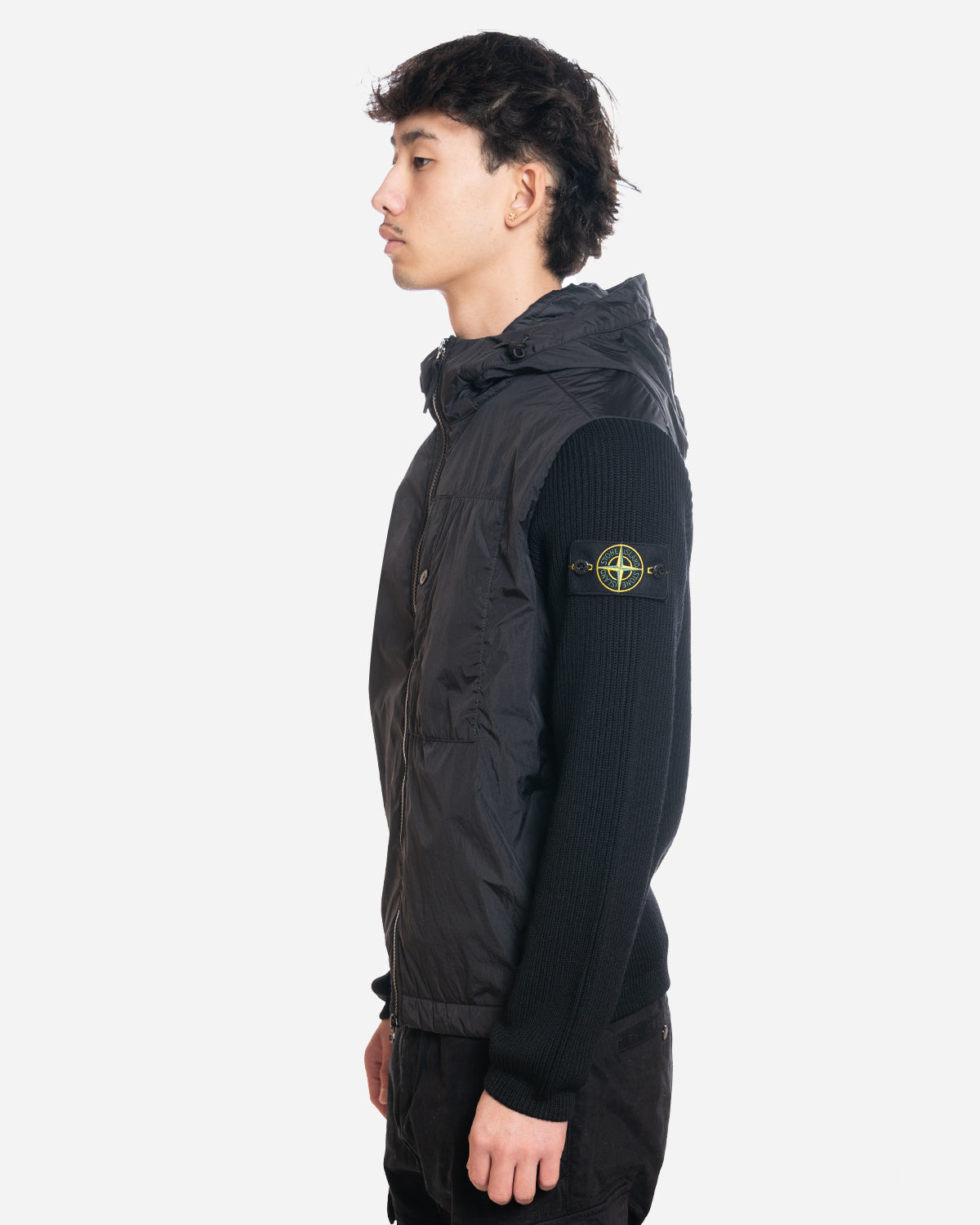 Gilet Bi-Matière Nylon Noir