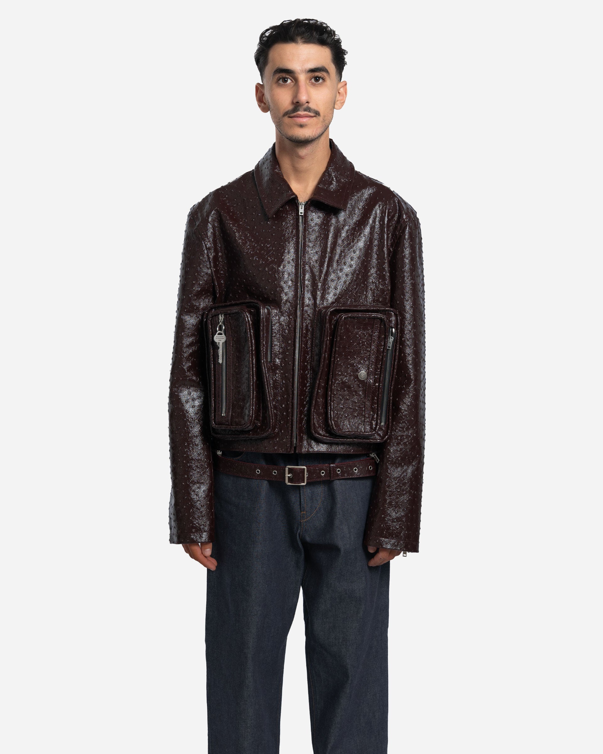 Veste en Cuir Grainé