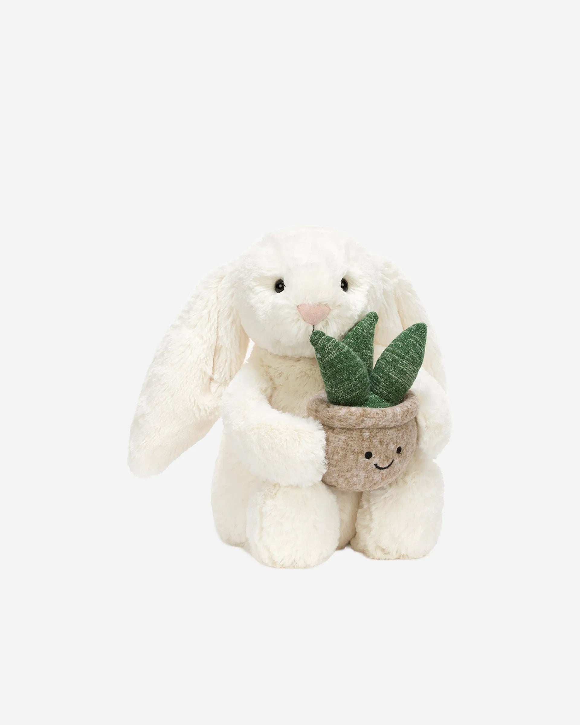 Cream Bunny with Plant