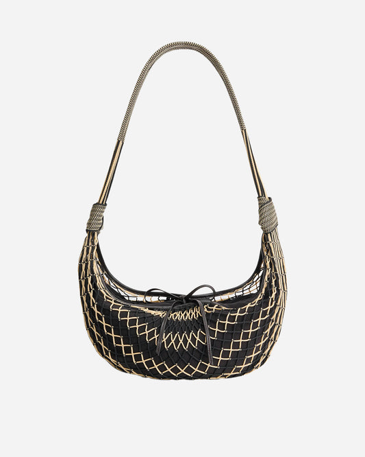 Sac Croissant Filt Beige / Black