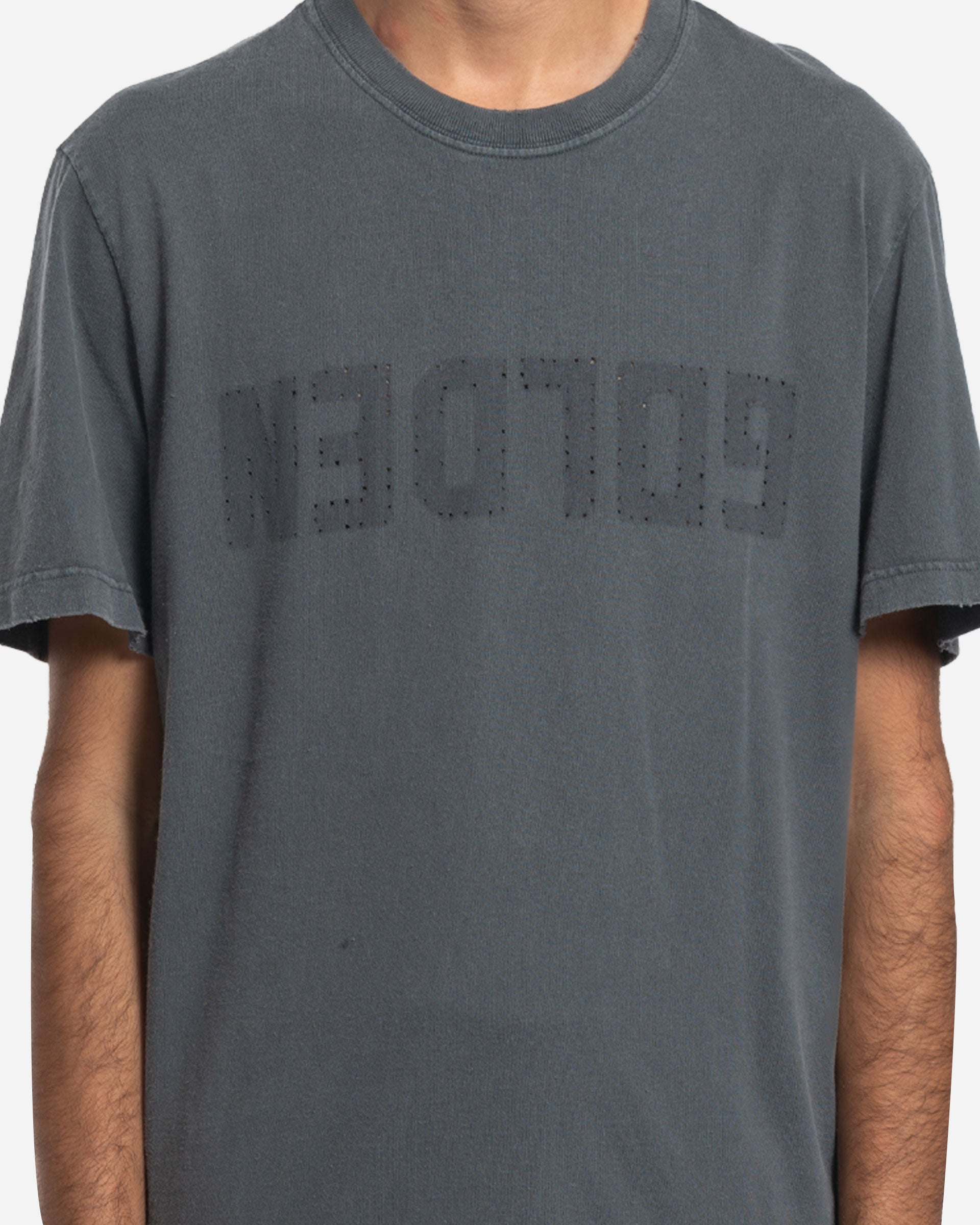 T-Shirt en Coton Gris Anthracite avec Logo