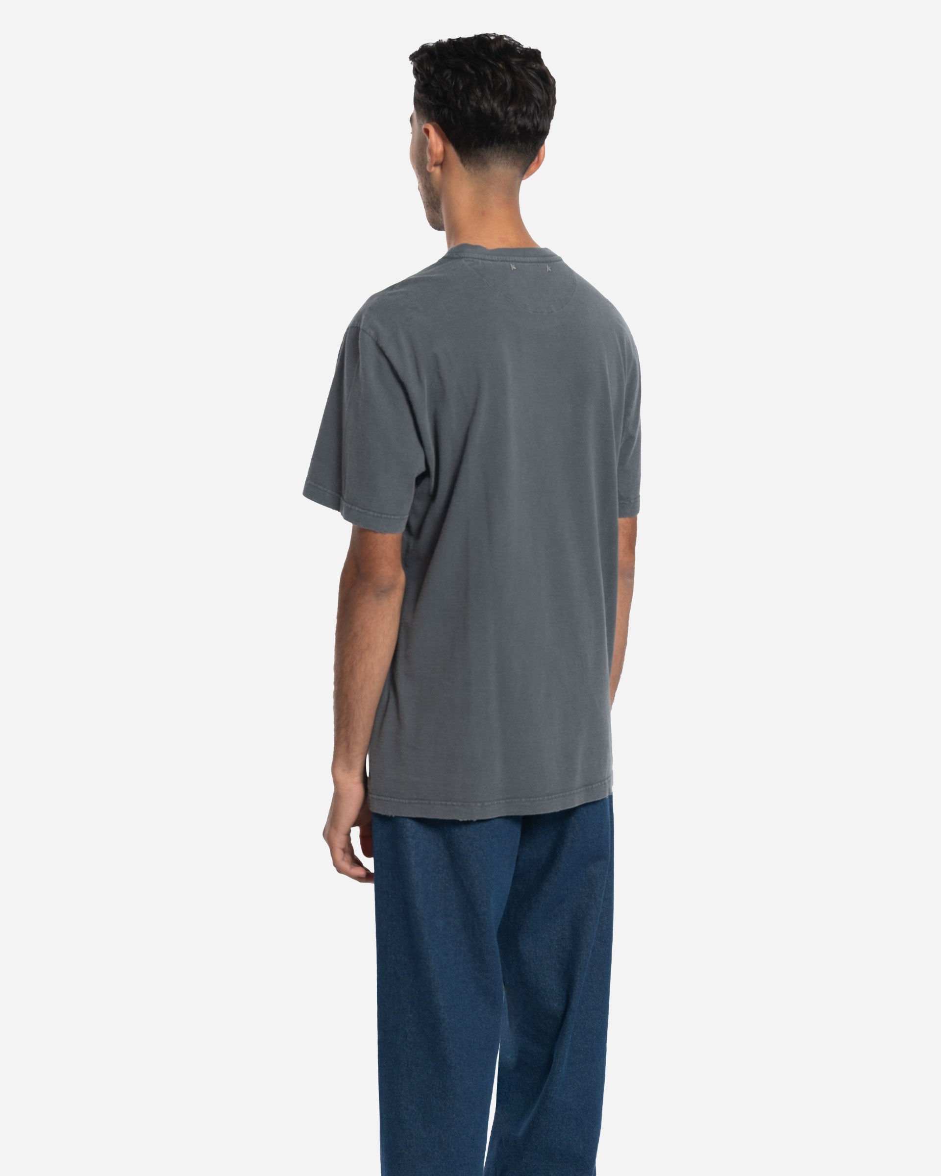 T-Shirt en Coton Gris Anthracite avec Logo