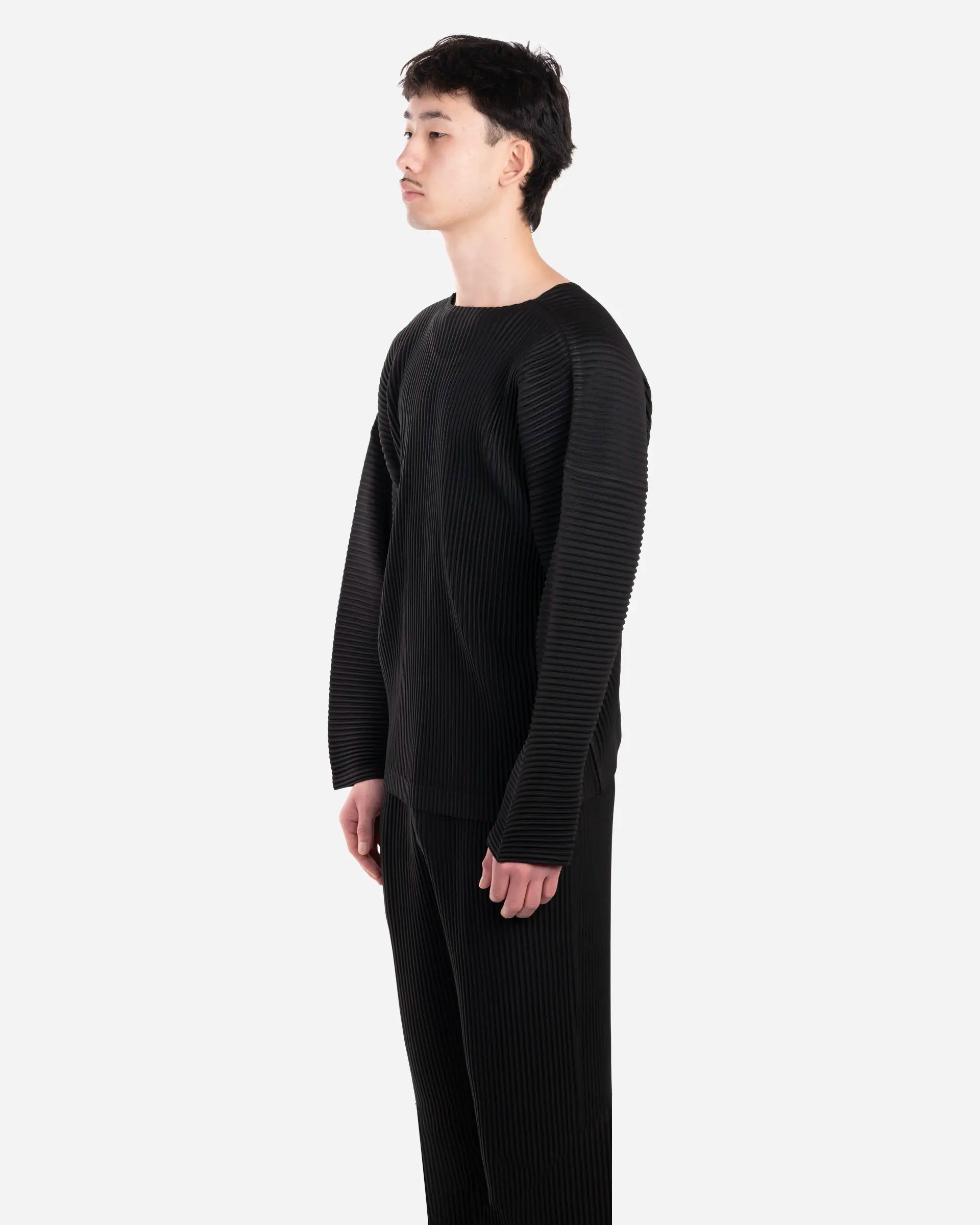 T-Shirt Plissé Manches Longues