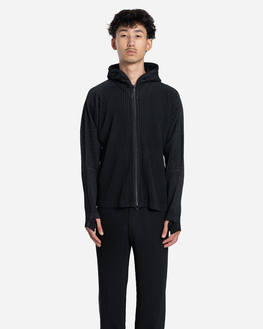 Sweatshirt à Capuche Plissé Noir