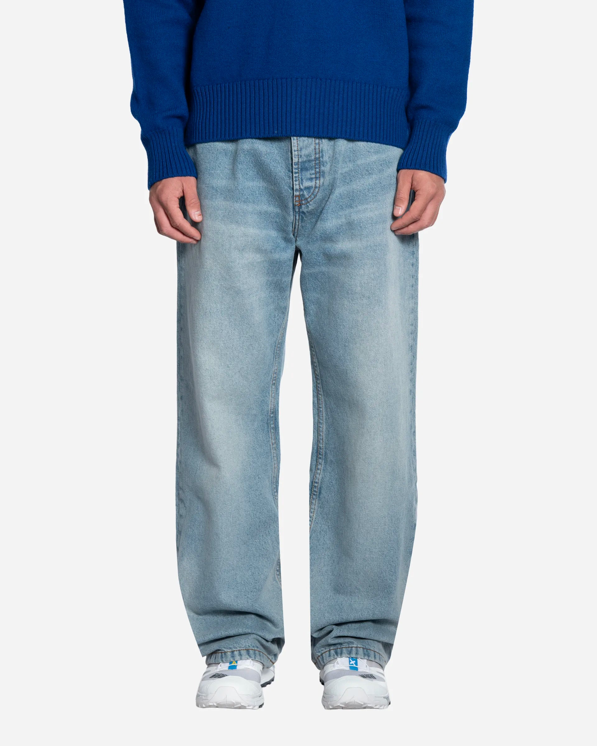 Jean Coupe Large Bleu Usé