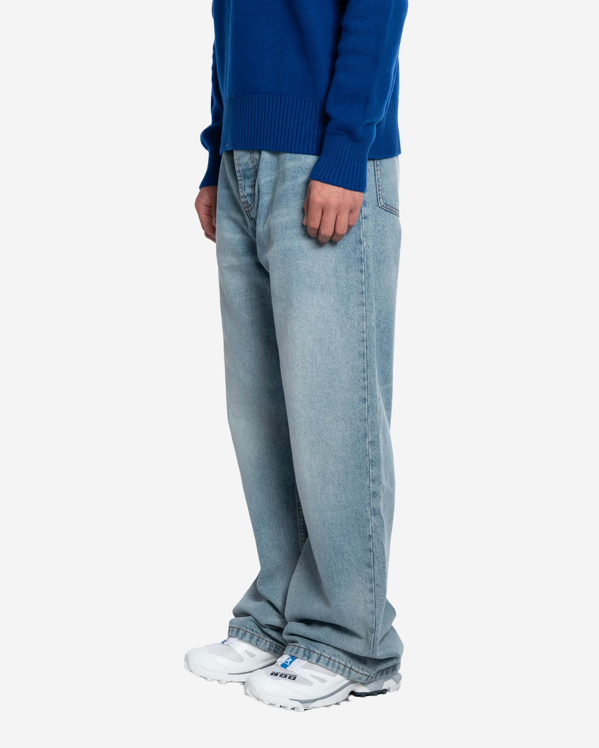 Jean Coupe Large Bleu Usé
