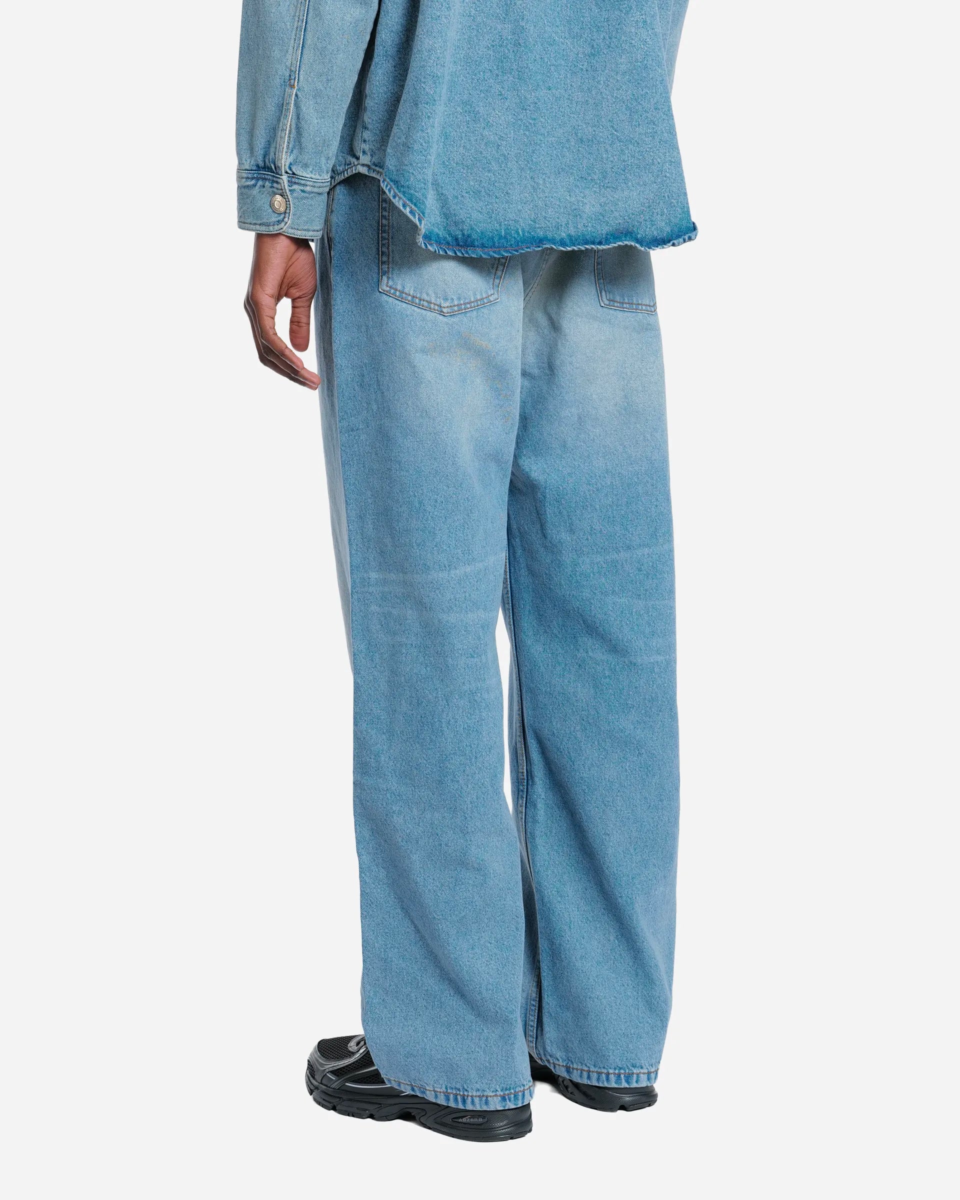 Jean Coupe Large Bleu Usé