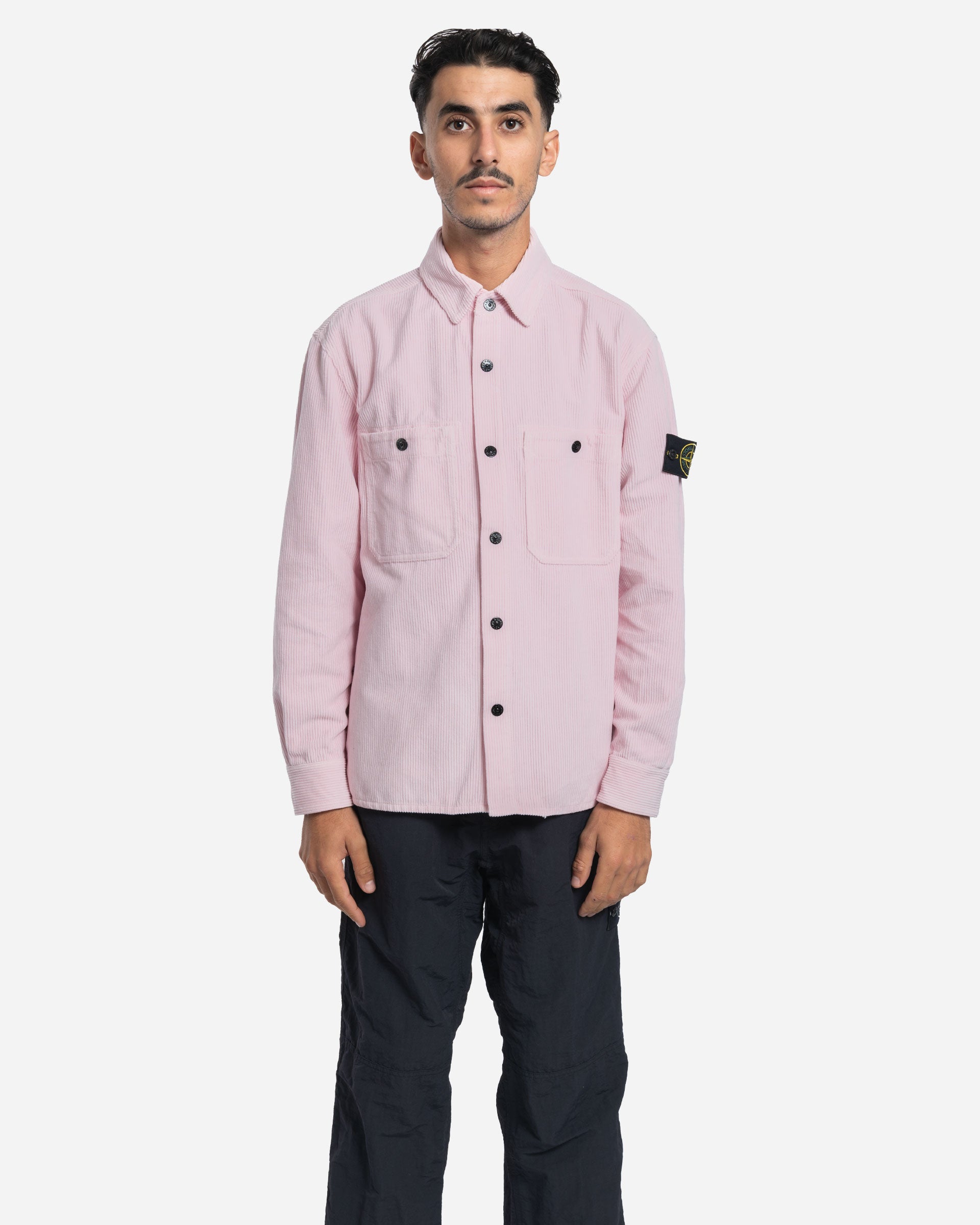 Surchemise en Velours Côtelé Rose