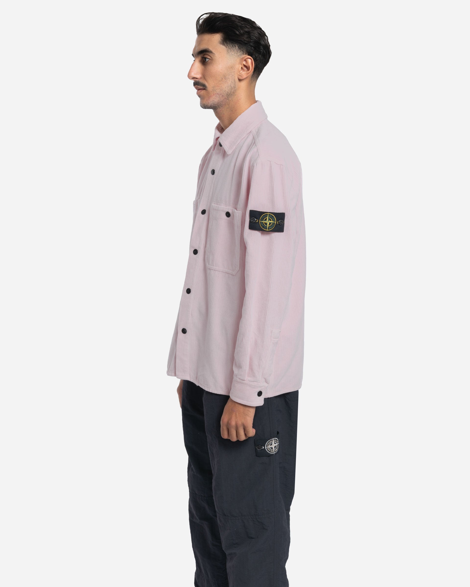 Surchemise en Velours Côtelé Rose