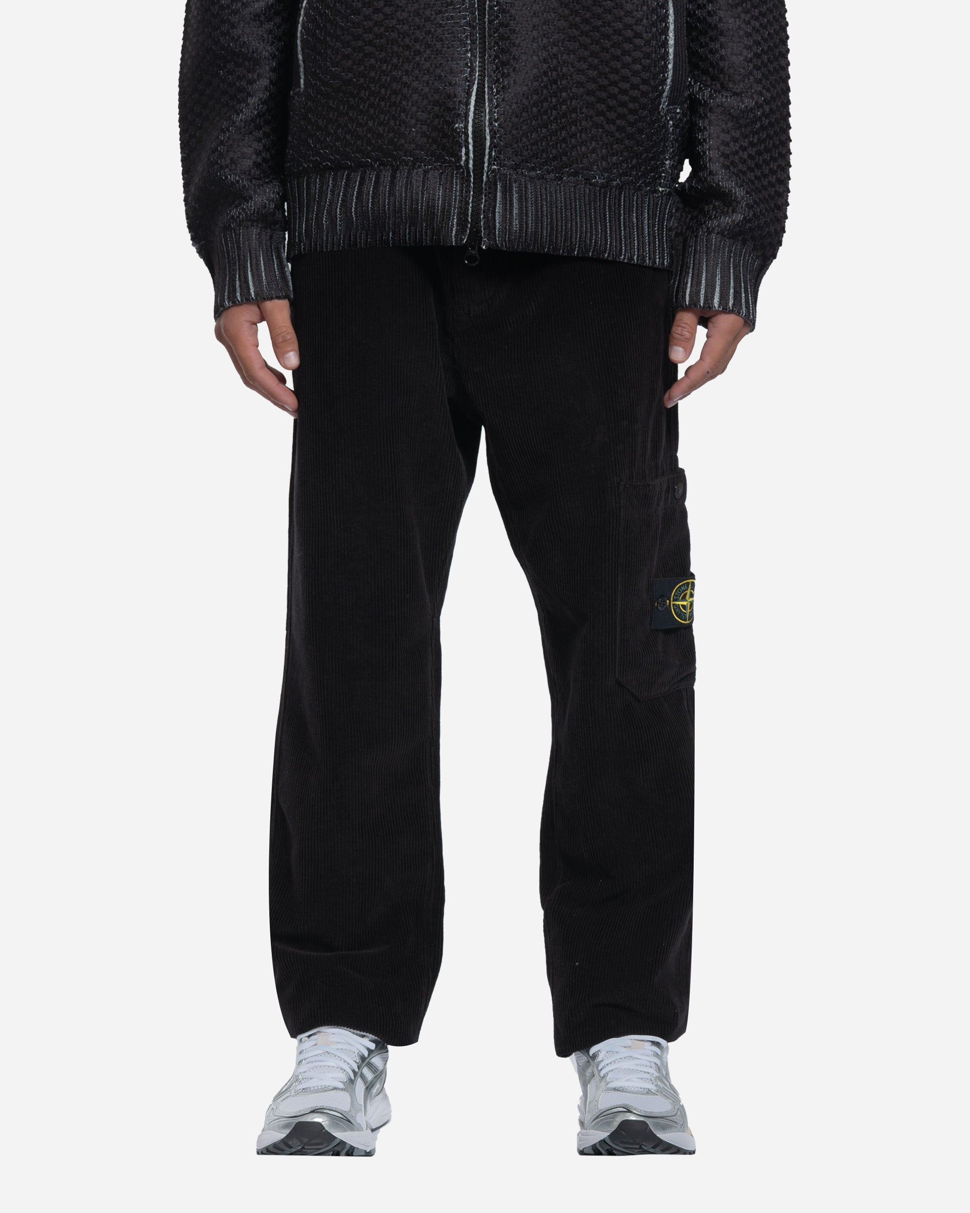 Pantalon en Velours Côtelé Noir