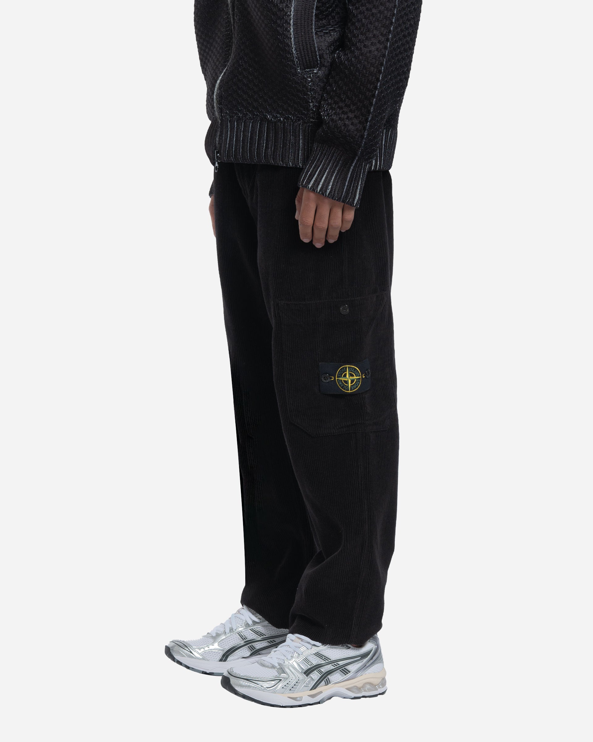 Pantalon en Velours Côtelé Noir