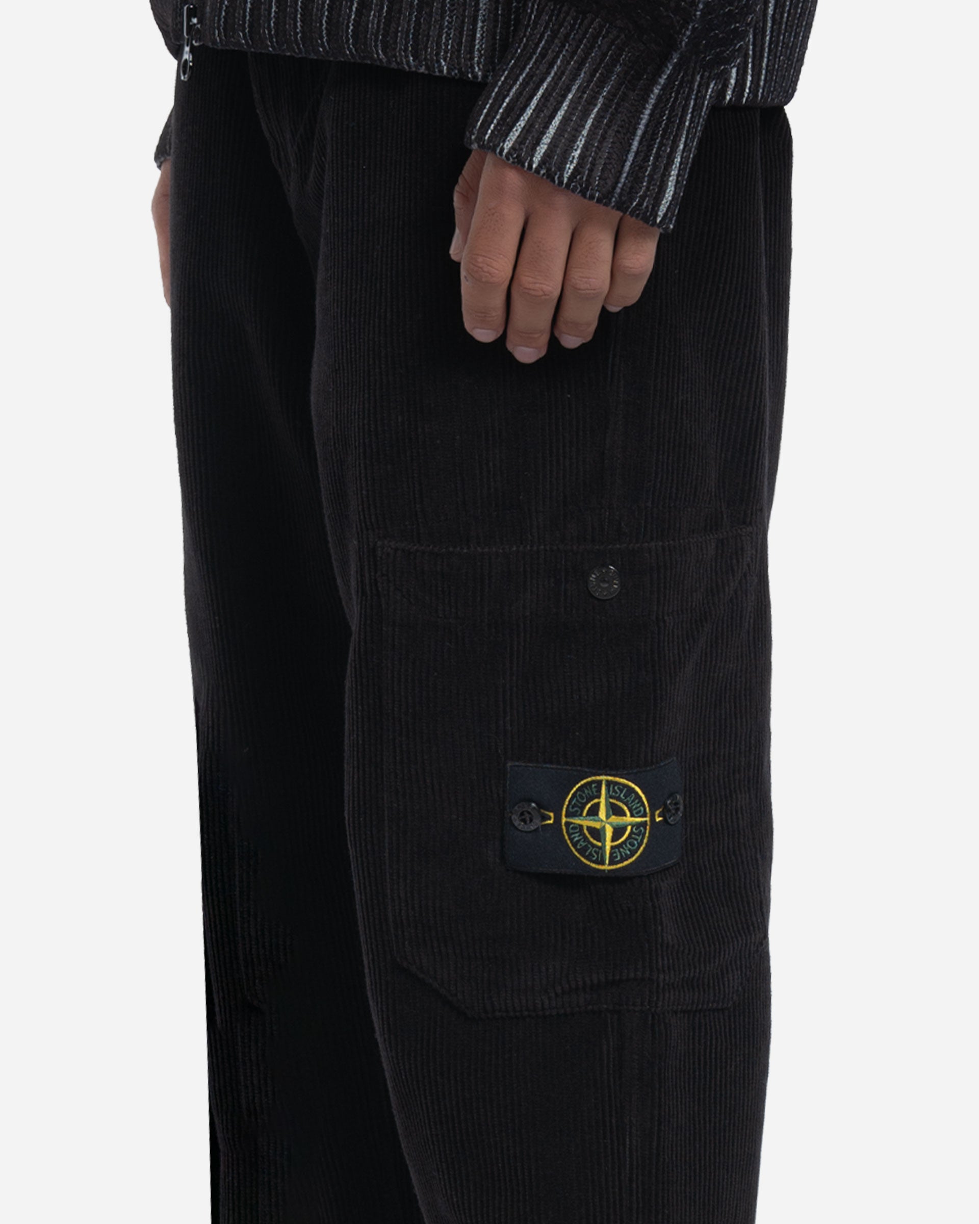 Pantalon en Velours Côtelé Noir