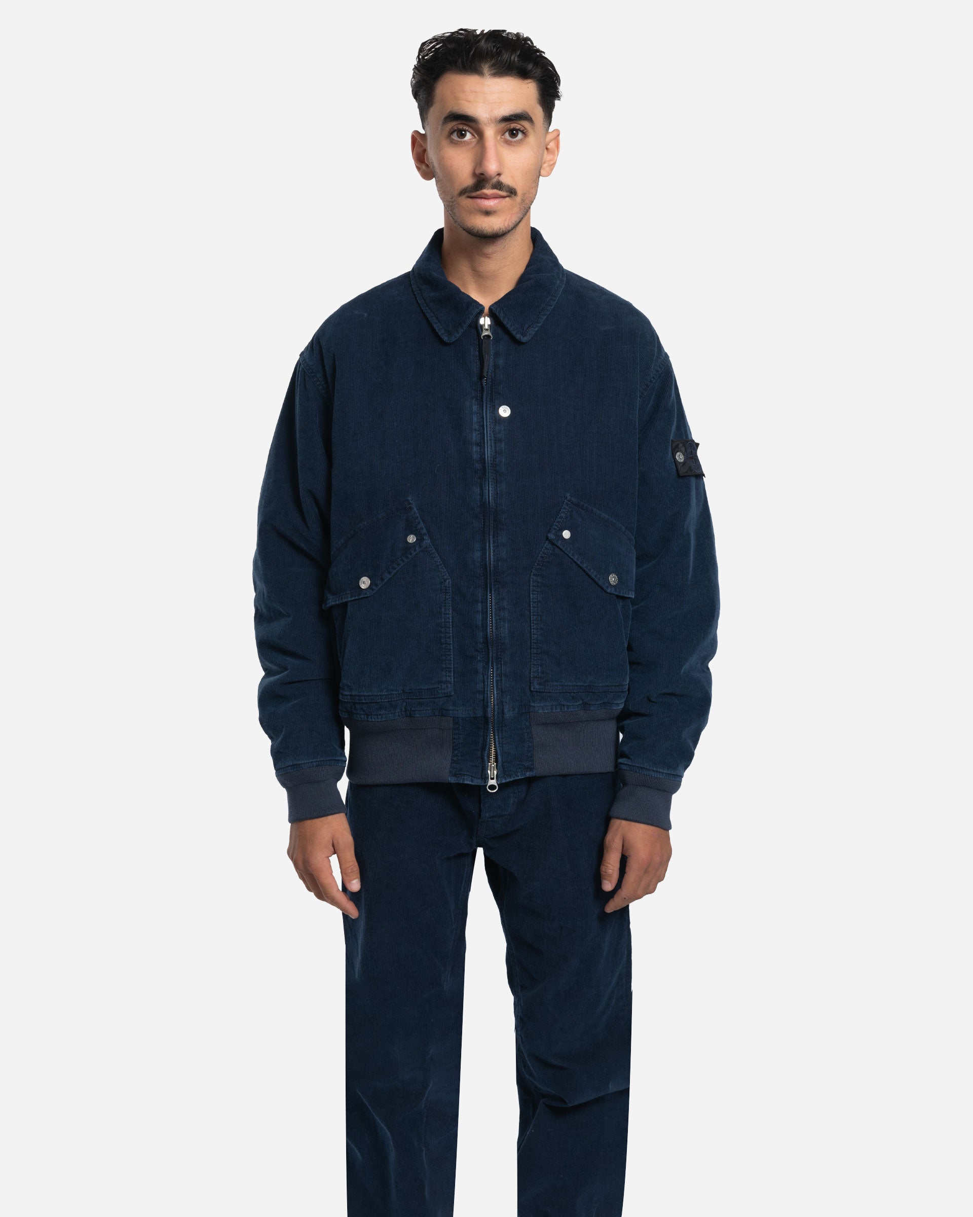 Bomber en Velours Côtelé Indigo