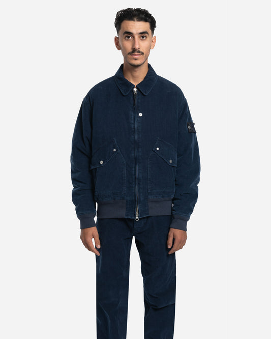 Bomber en Velours Côtelé Indigo