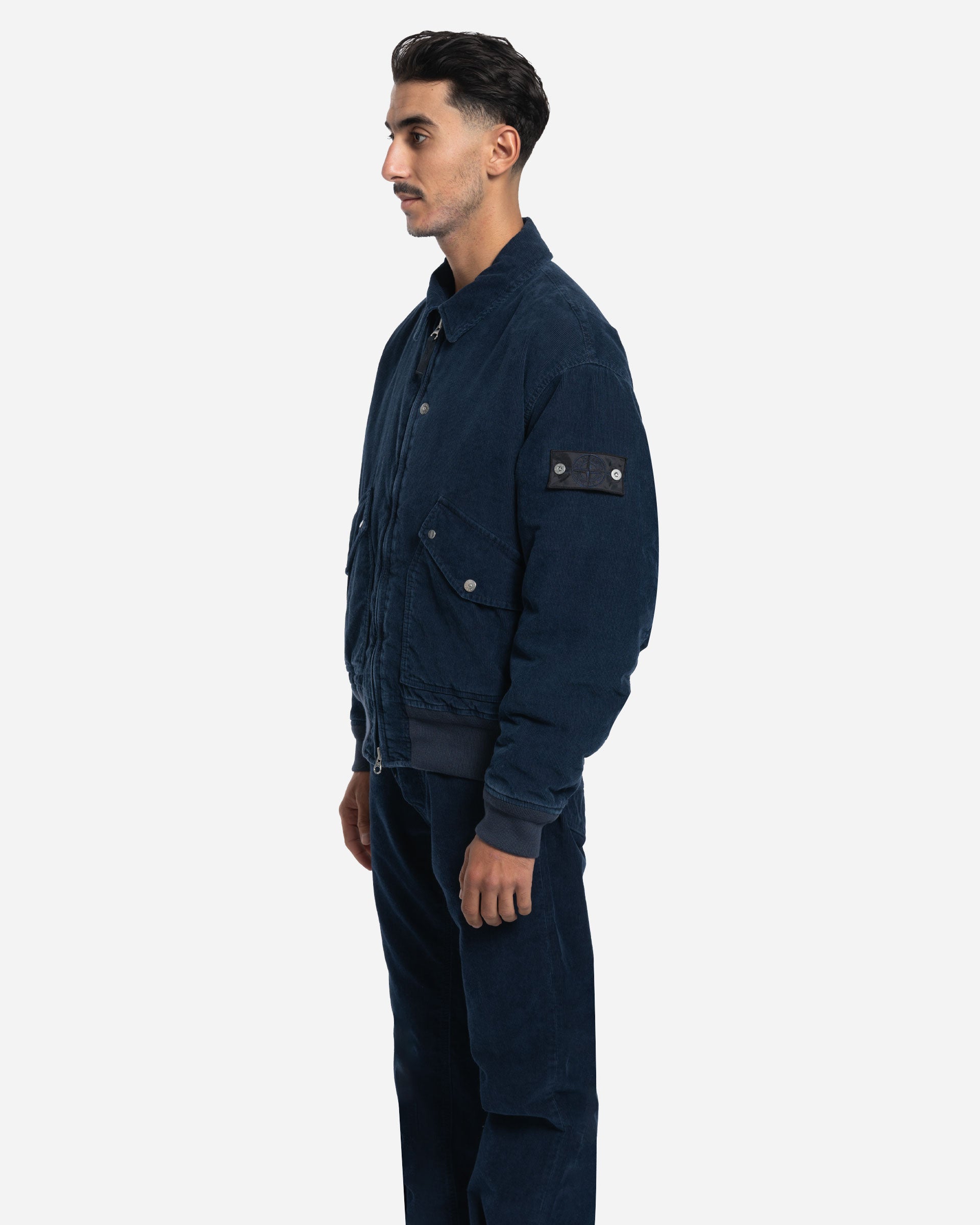 Bomber en Velours Côtelé Indigo