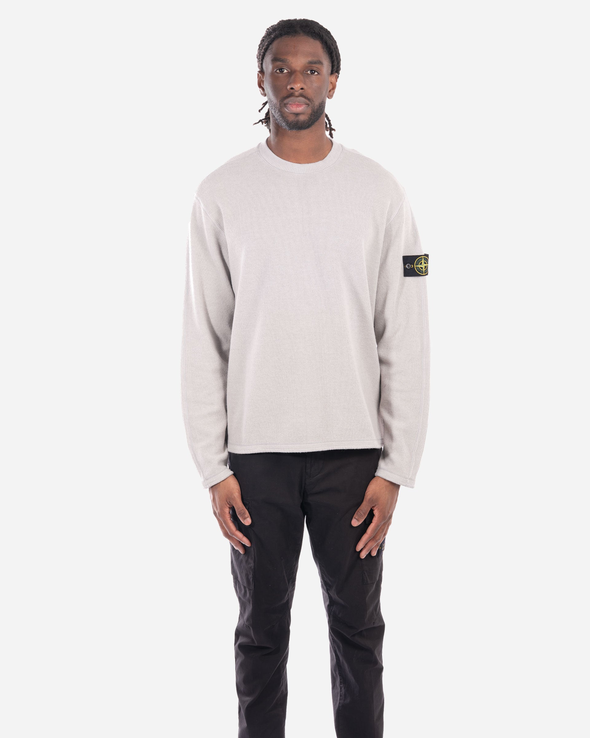 Sweatshirt Ras-du-Cou Côtelé Gris