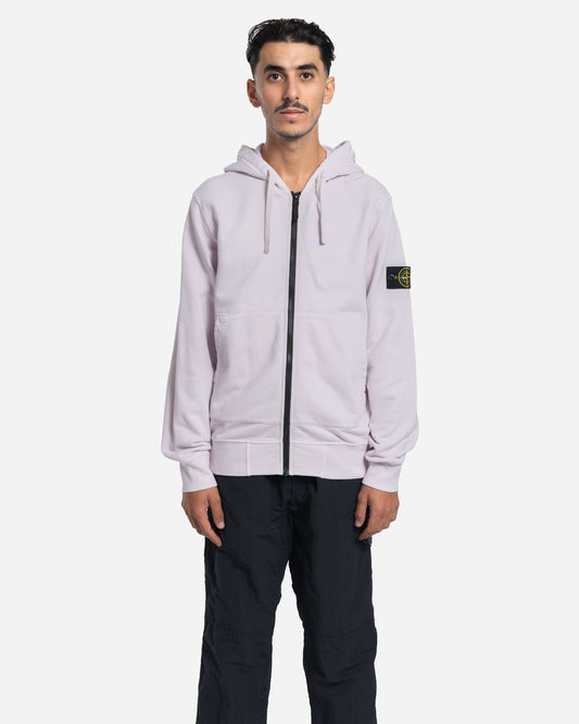 Sweatshirt Zippé à Capuche en Molleton Rose