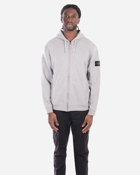 Sweatshirt Zippé à Capuche en Molleton Gris