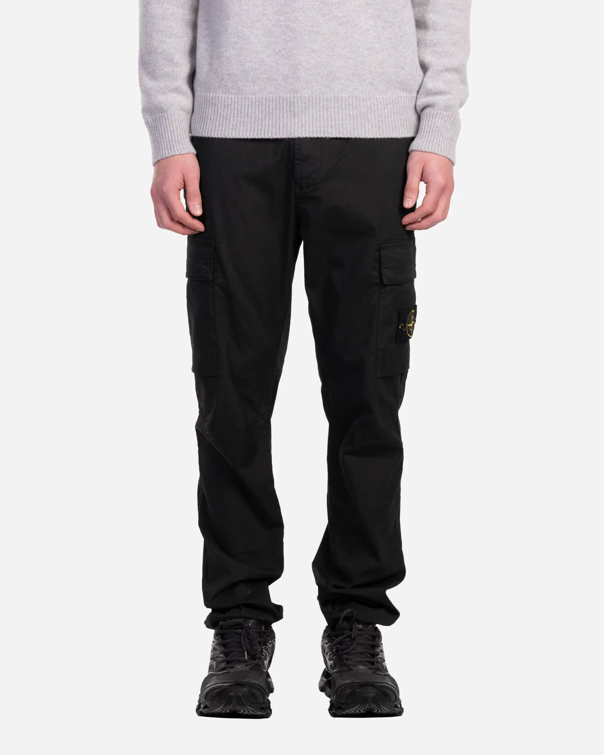 Pantalon Cargo en Coton Extensible Noir