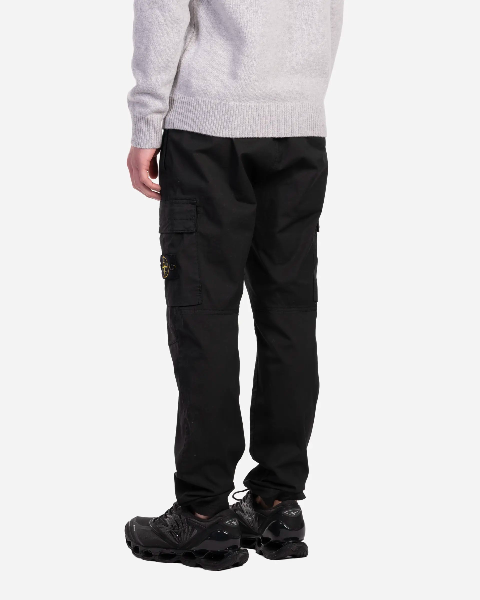 Pantalon Cargo en Coton Extensible Noir