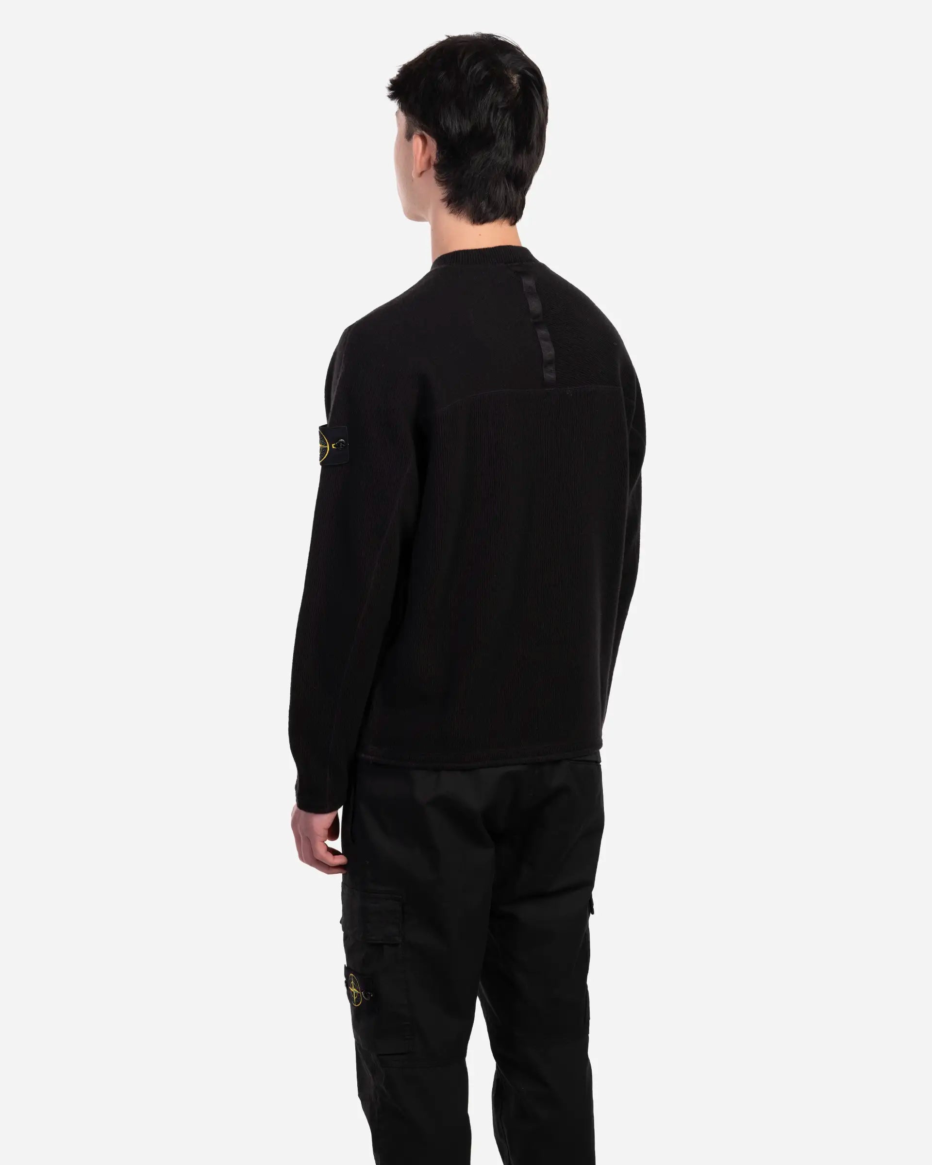 Sweatshirt Ras-du-Cou Côtelé Noir