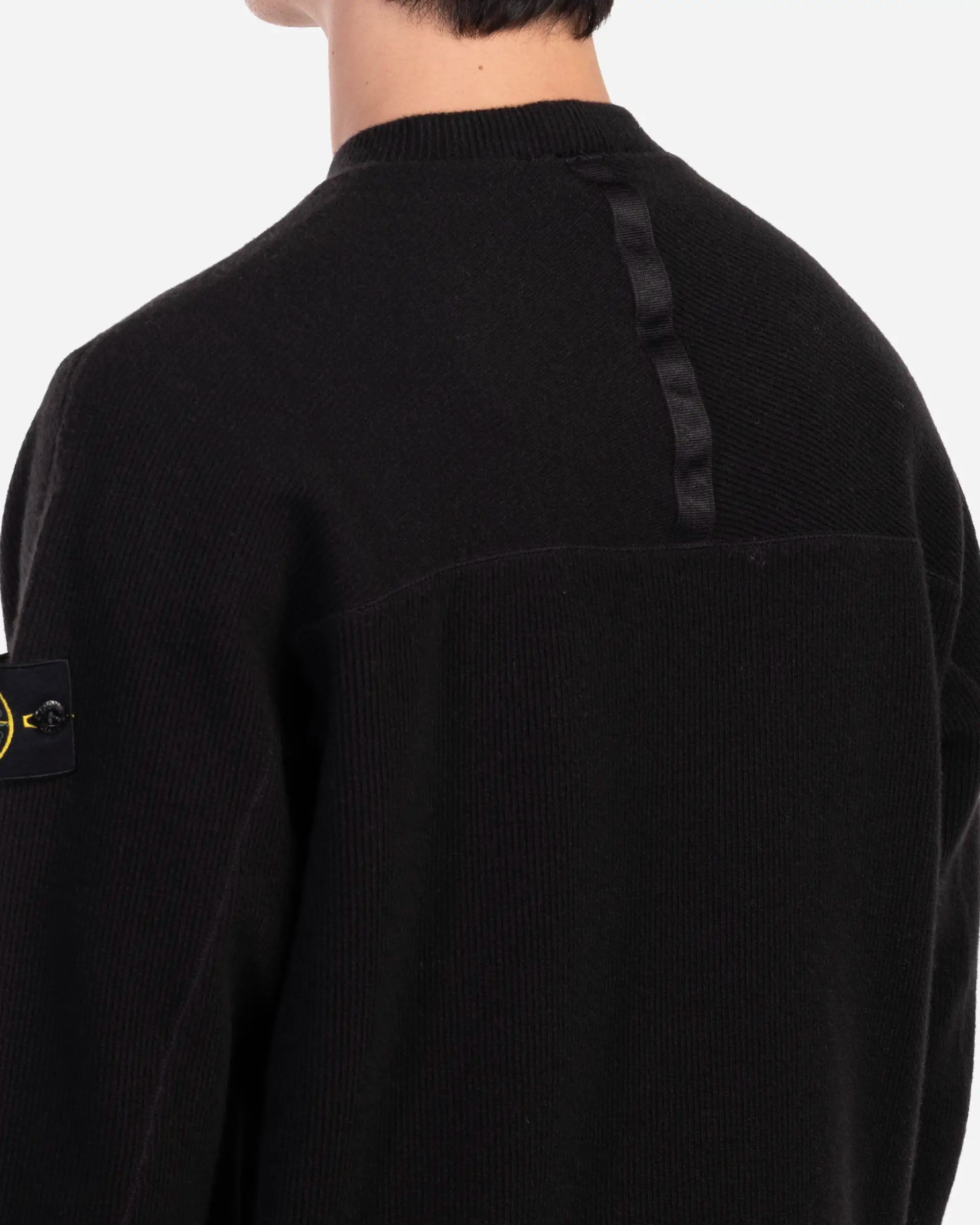 Sweatshirt Ras-du-Cou Côtelé Noir