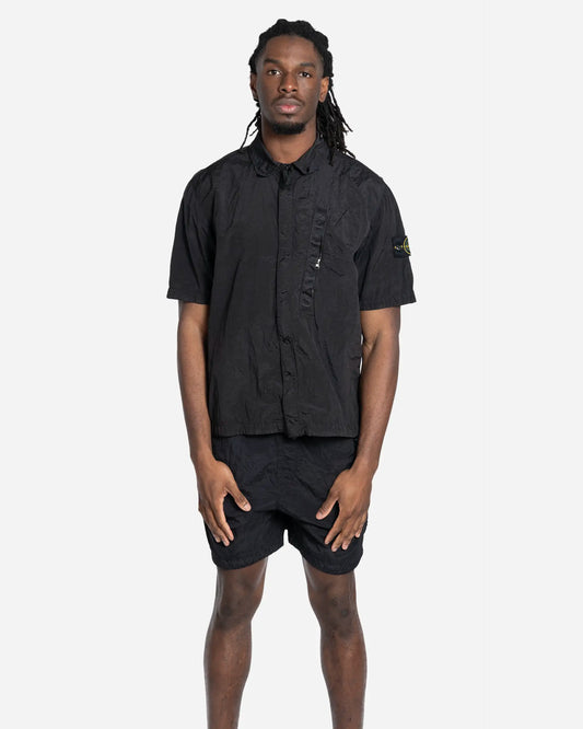 Chemise à Manches Courtes en Nylon Black